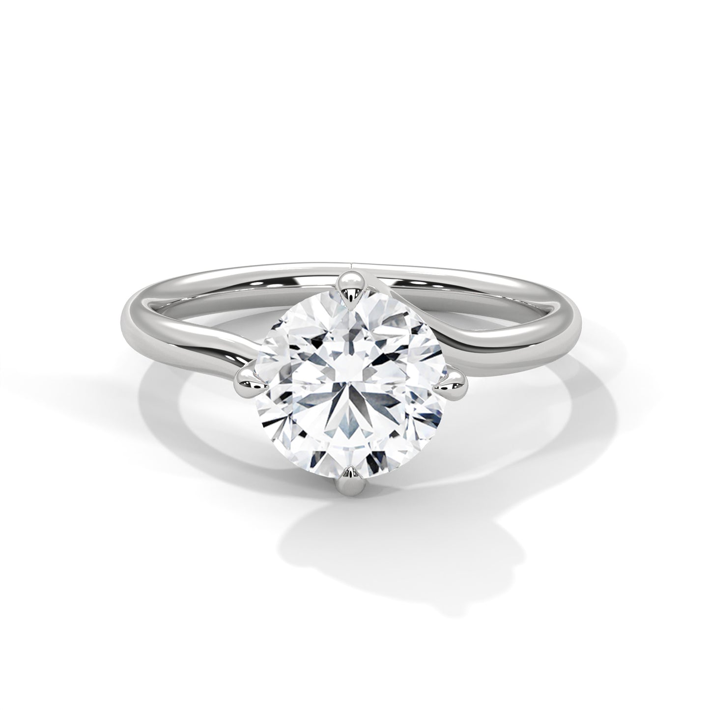 2 CT Round E-VVS2 Lab-Grown Diamond Engagement Ring, Solitaire Ring