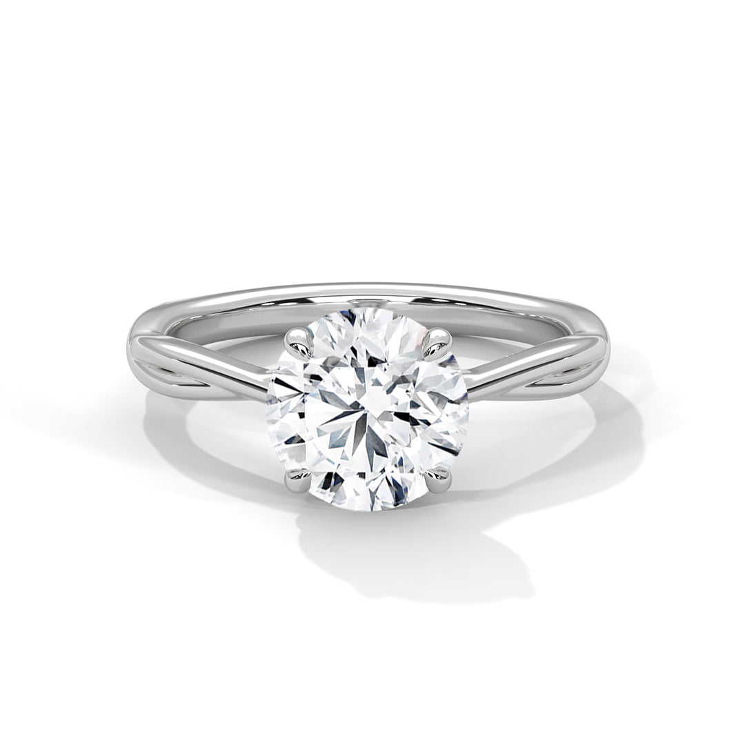 3 Carat Round Brilliant VVS2 Ethically Lab-Grown Diamond Classic Solitaire Engagement Ring for Women