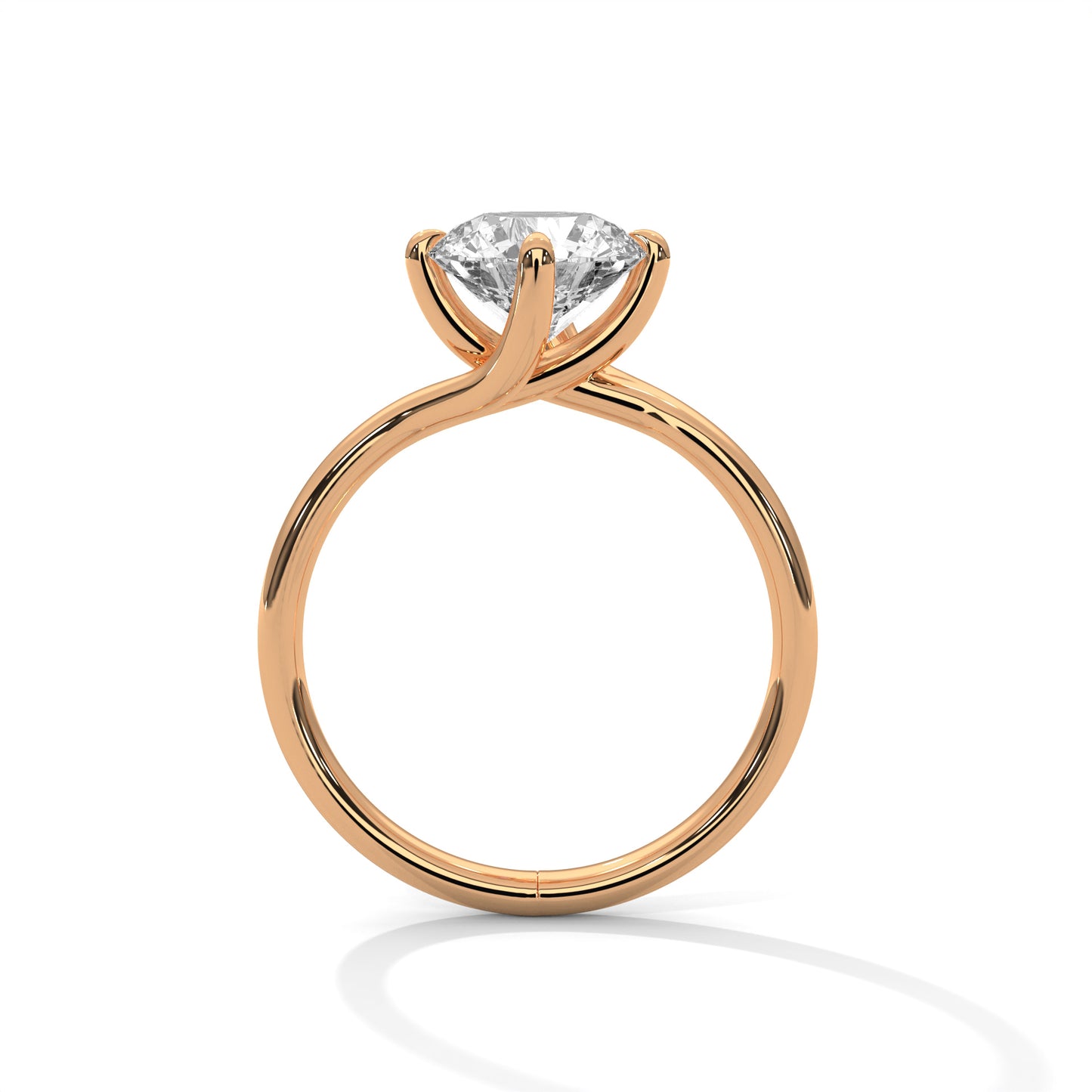 2 CT Round E-VVS2 Lab-Grown Diamond Engagement Ring, Solitaire Ring