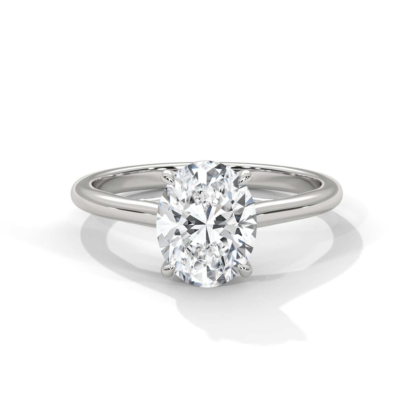 2ct Oval Lab-Grown Diamond Engagement Ring, E - VVS2 Diamond Solitaire Ring