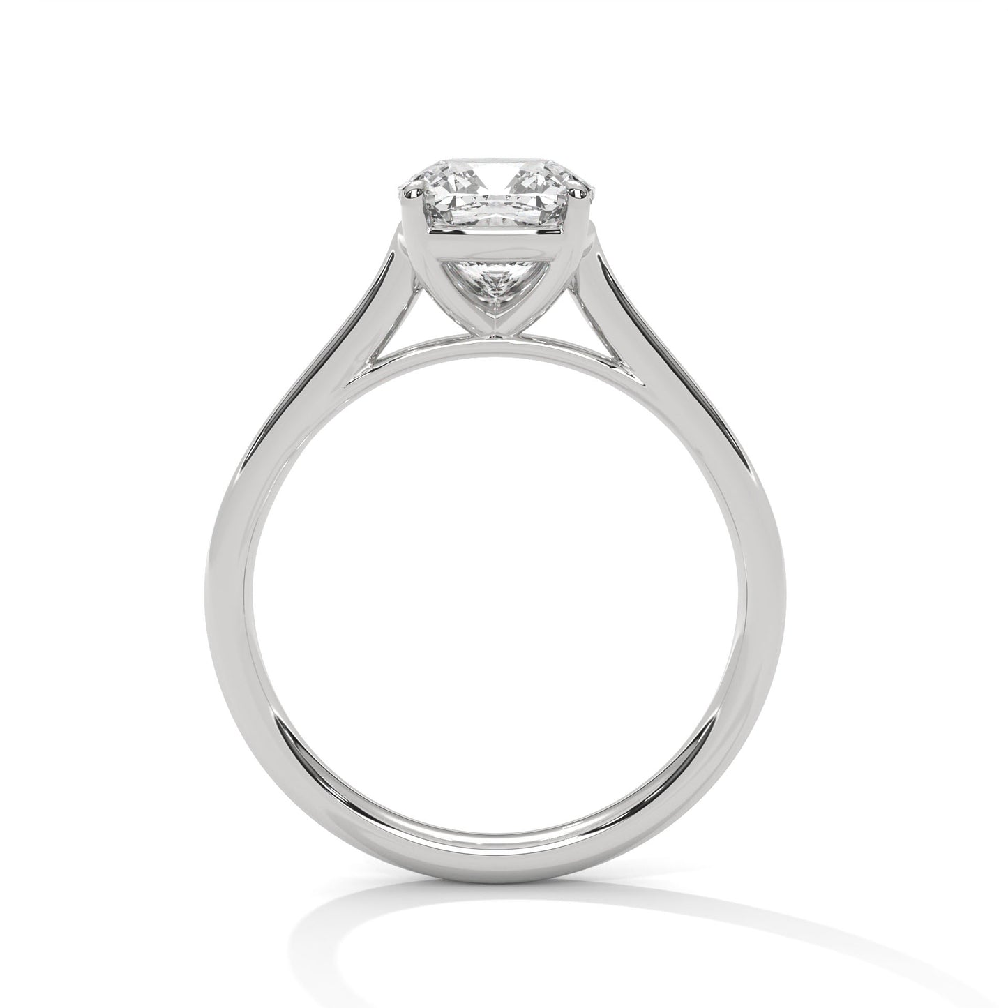 2 Carat Square Cushion Cut E - VVS2 Lab-Grown Diamond Solitaire Engagement Ring in Classic Gold Setting