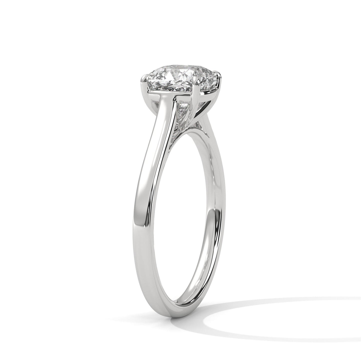 2 Carat Square Cushion Cut E - VVS2 Lab-Grown Diamond Solitaire Engagement Ring in Classic Gold Setting