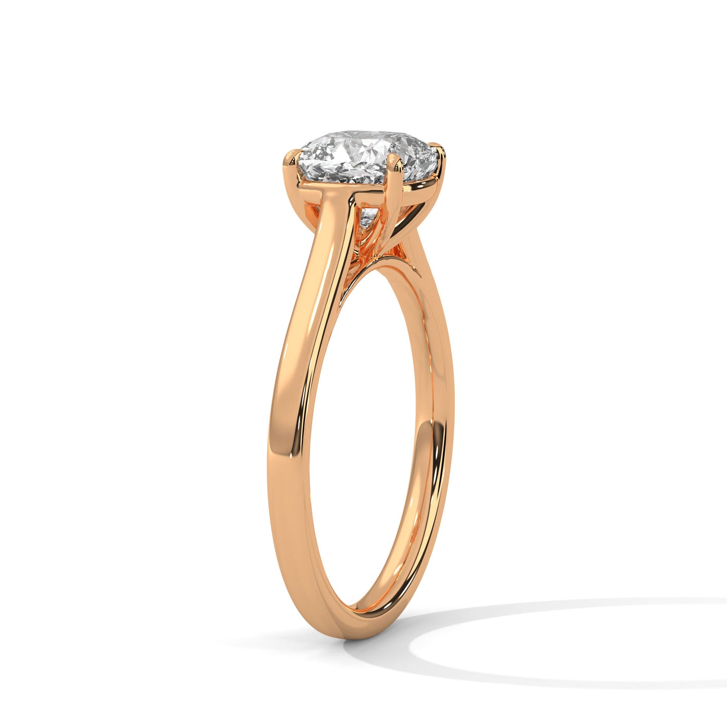 2 Carat Square Cushion Cut E - VVS2 Lab-Grown Diamond Solitaire Engagement Ring in Classic Gold Setting