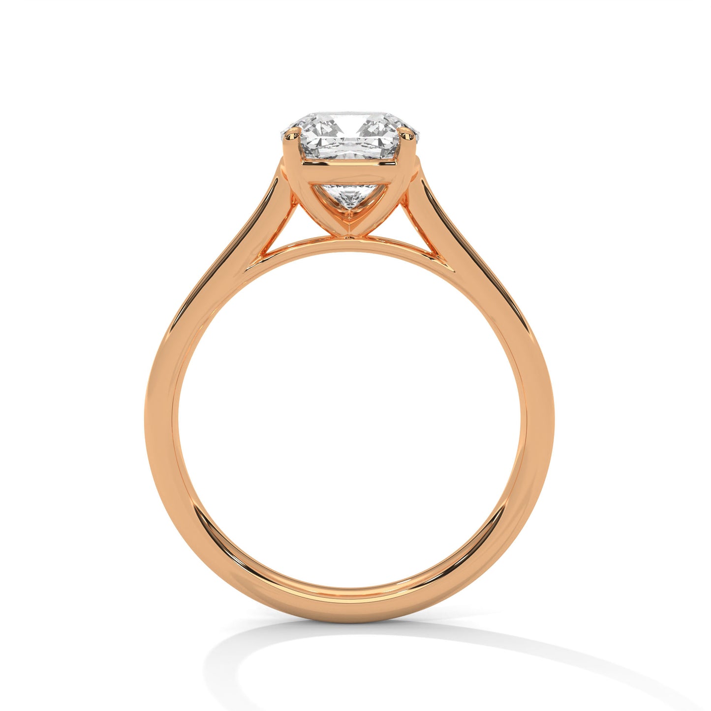 2 Carat Square Cushion Cut E - VVS2 Lab-Grown Diamond Solitaire Engagement Ring in Classic Gold Setting