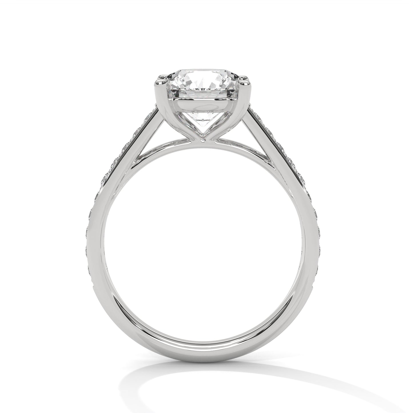 2.5 CT Round Lab-Grown Diamond Engagement Ring, E - VVS2 Diamond, 14K Gold Setting