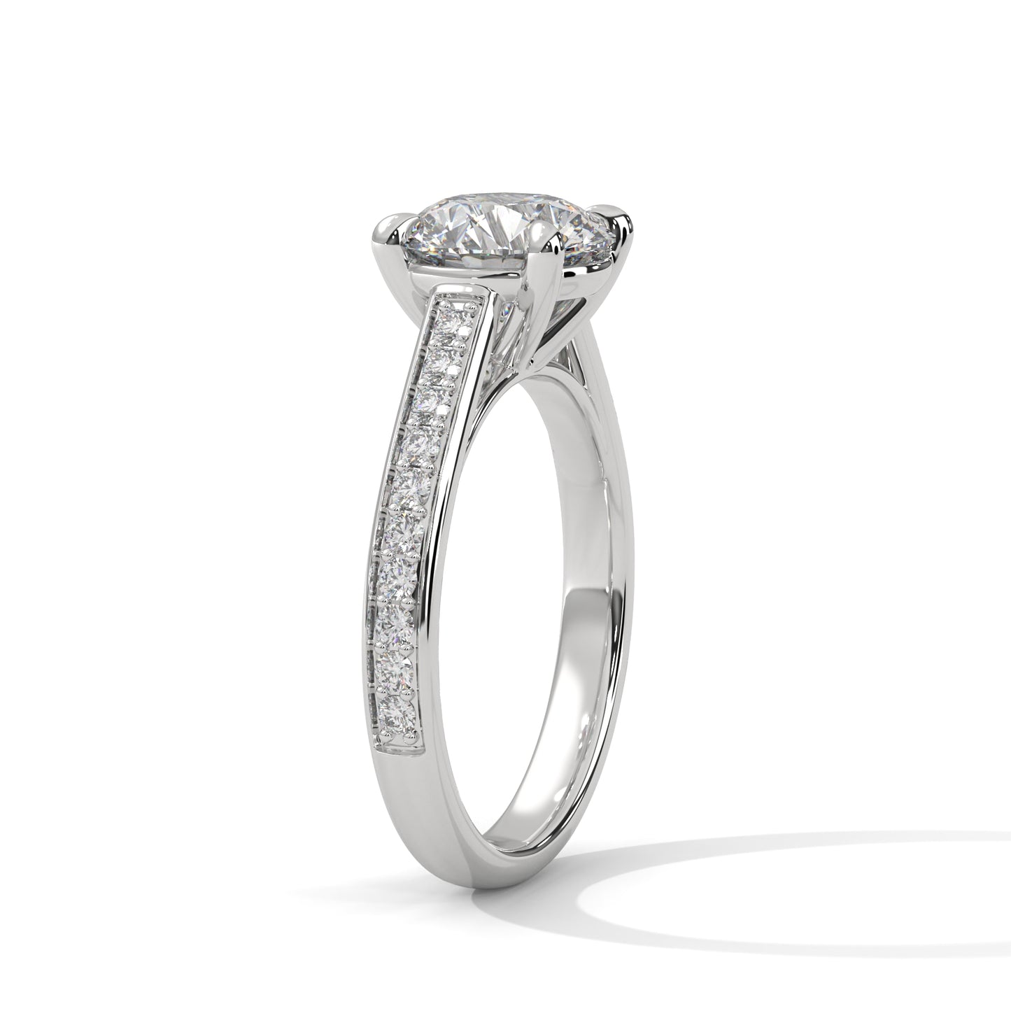 2.5 CT Round Lab-Grown Diamond Engagement Ring, E - VVS2 Diamond, 14K Gold Setting
