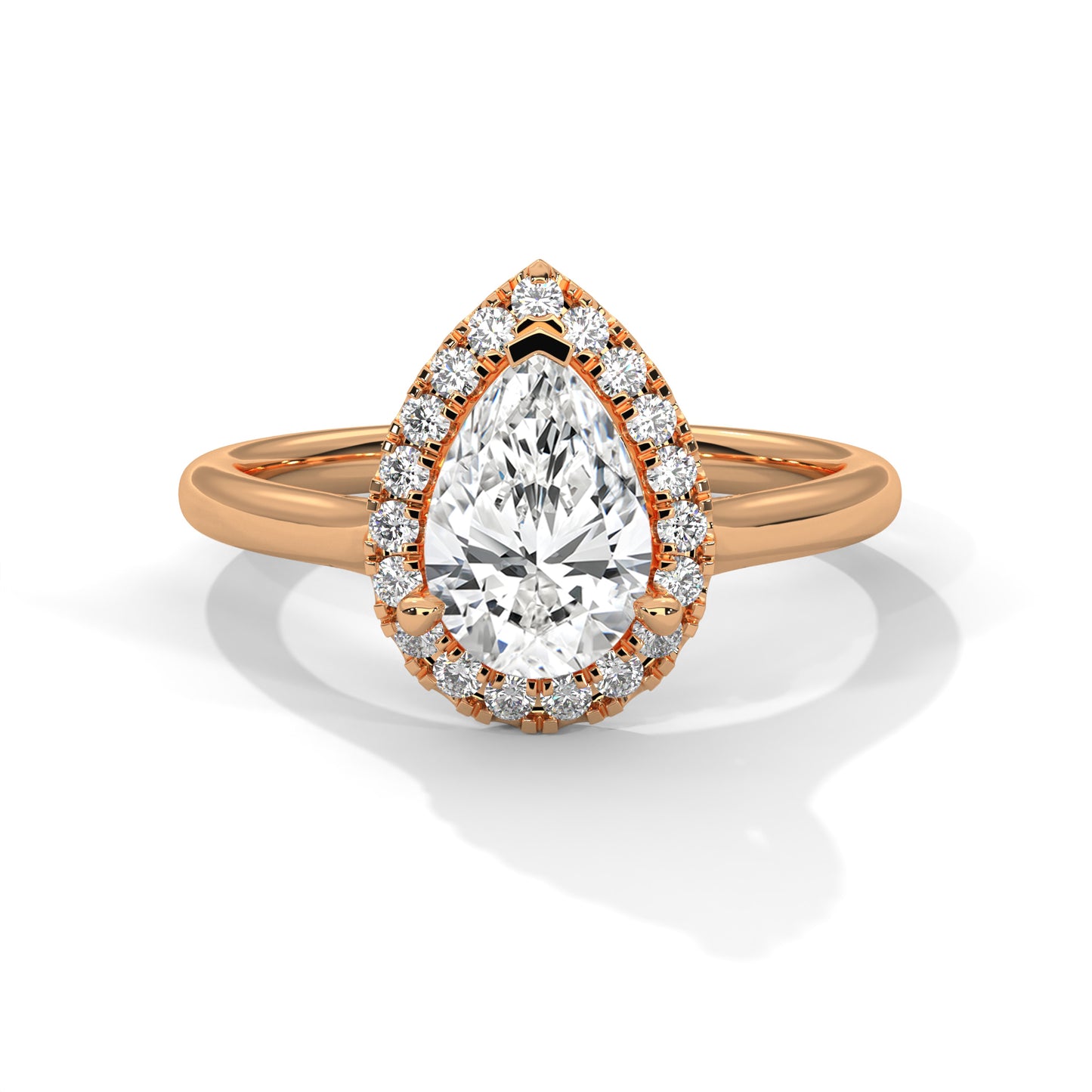 2 CT Pear Lab-Grown Diamond Engagement Ring, E - VVS2 Diamond, 14K Gold Setting