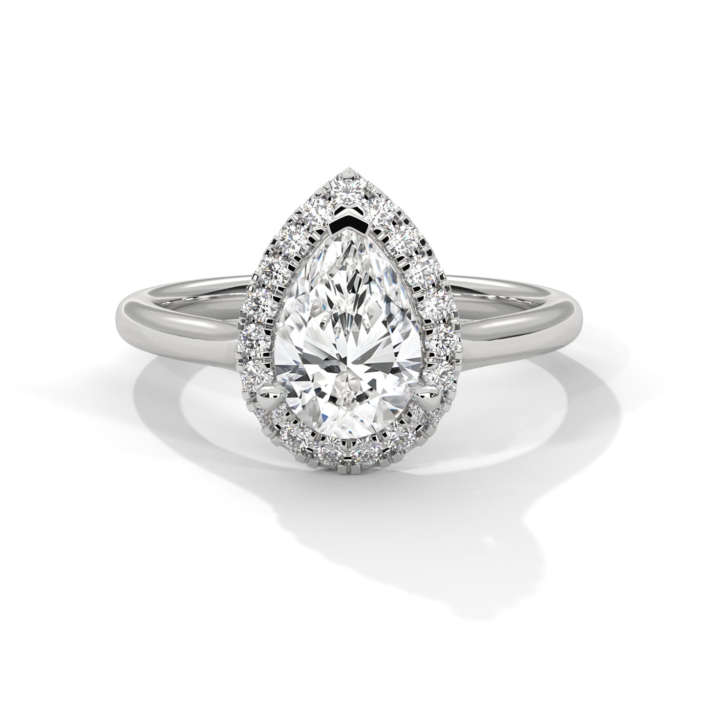 2 CT Pear Lab-Grown Diamond Engagement Ring, E - VVS2 Diamond, 14K Gold Setting