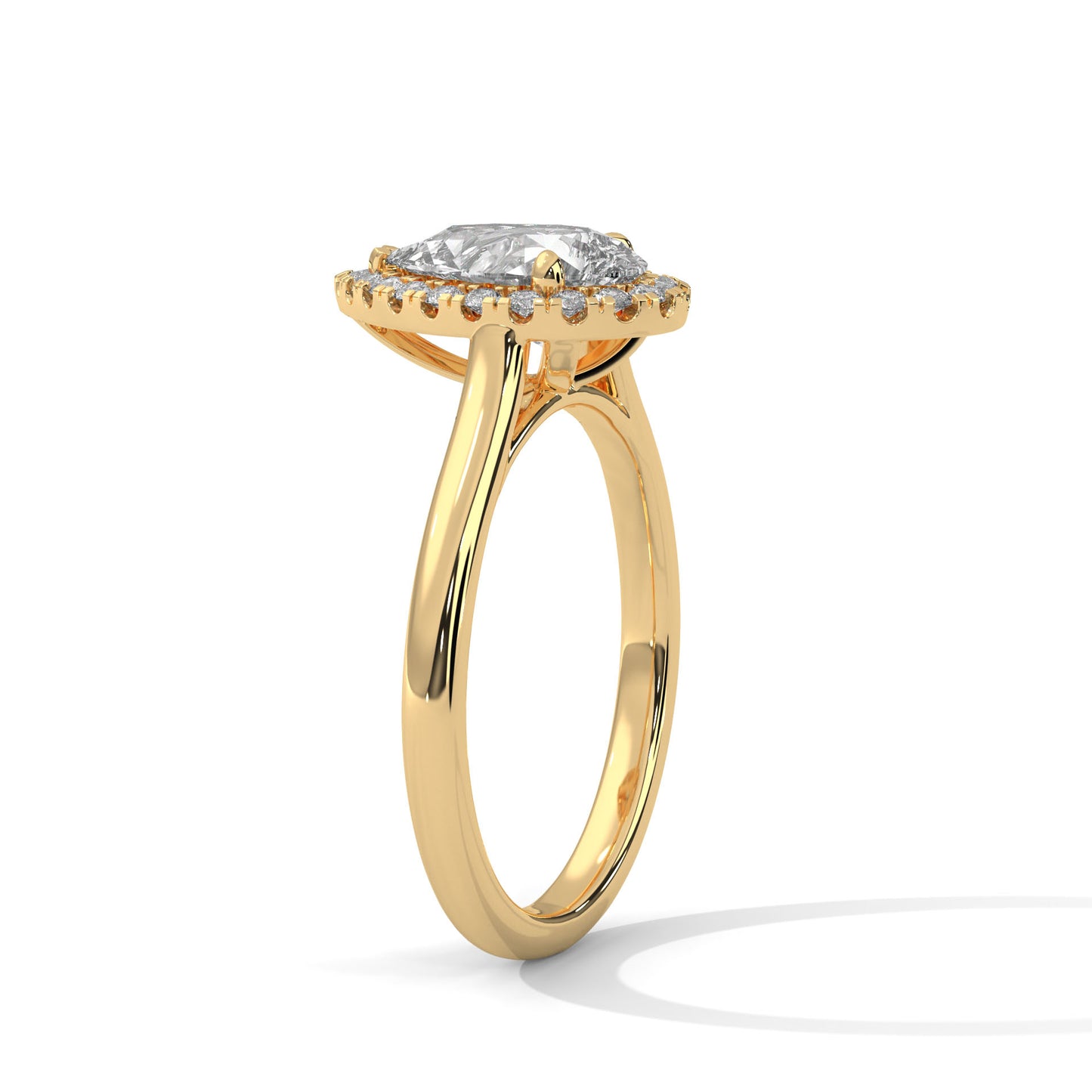 2 CT Pear Lab-Grown Diamond Engagement Ring, E - VVS2 Diamond, 14K Gold Setting