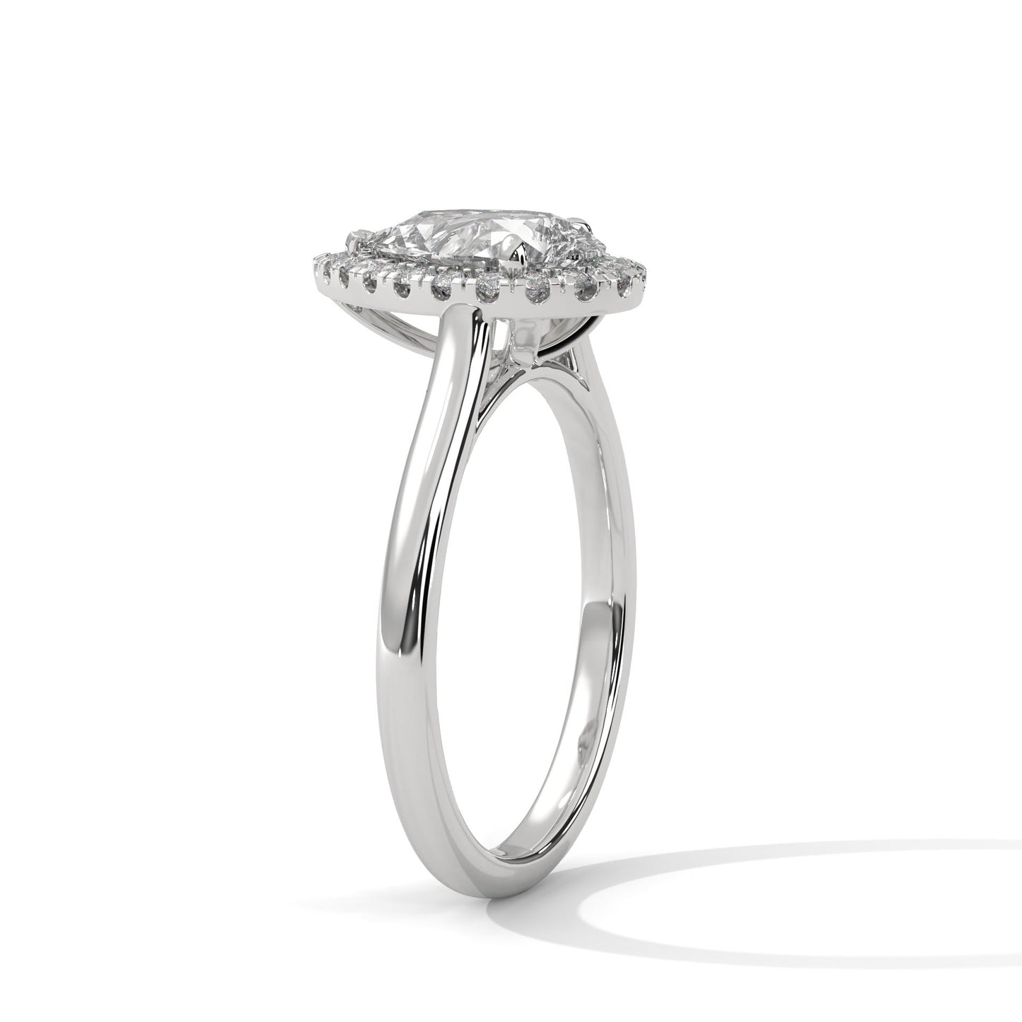 2 CT Pear Lab-Grown Diamond Engagement Ring, E - VVS2 Diamond, 14K Gold Setting