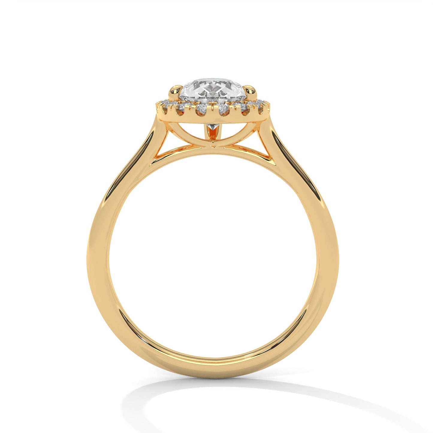 2 CT Pear Lab-Grown Diamond Engagement Ring, E - VVS2 Diamond, 14K Gold Setting