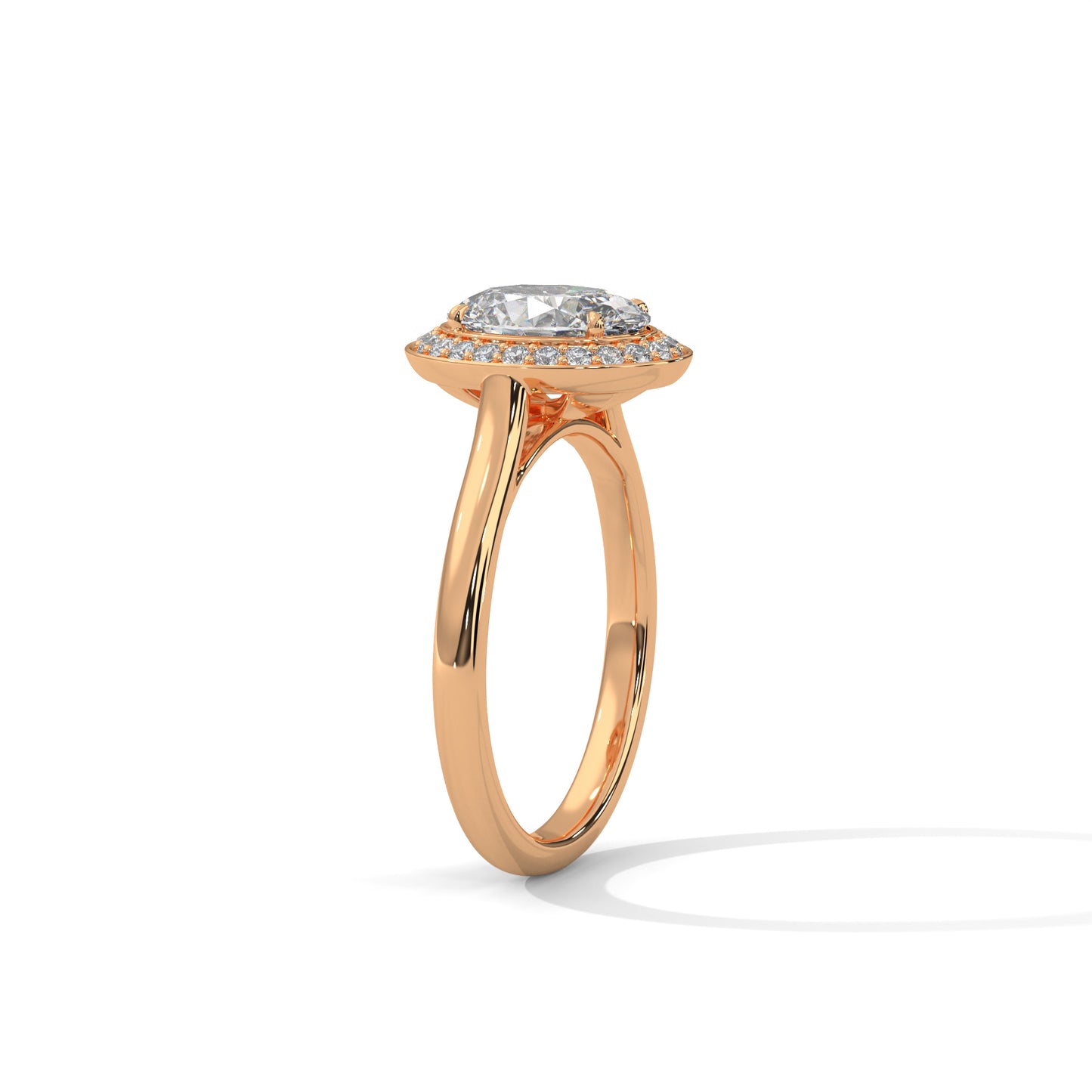 2 ct Oval E VVS2 Lab-Grown Diamond Engagement Ring, 14K Gold Setting