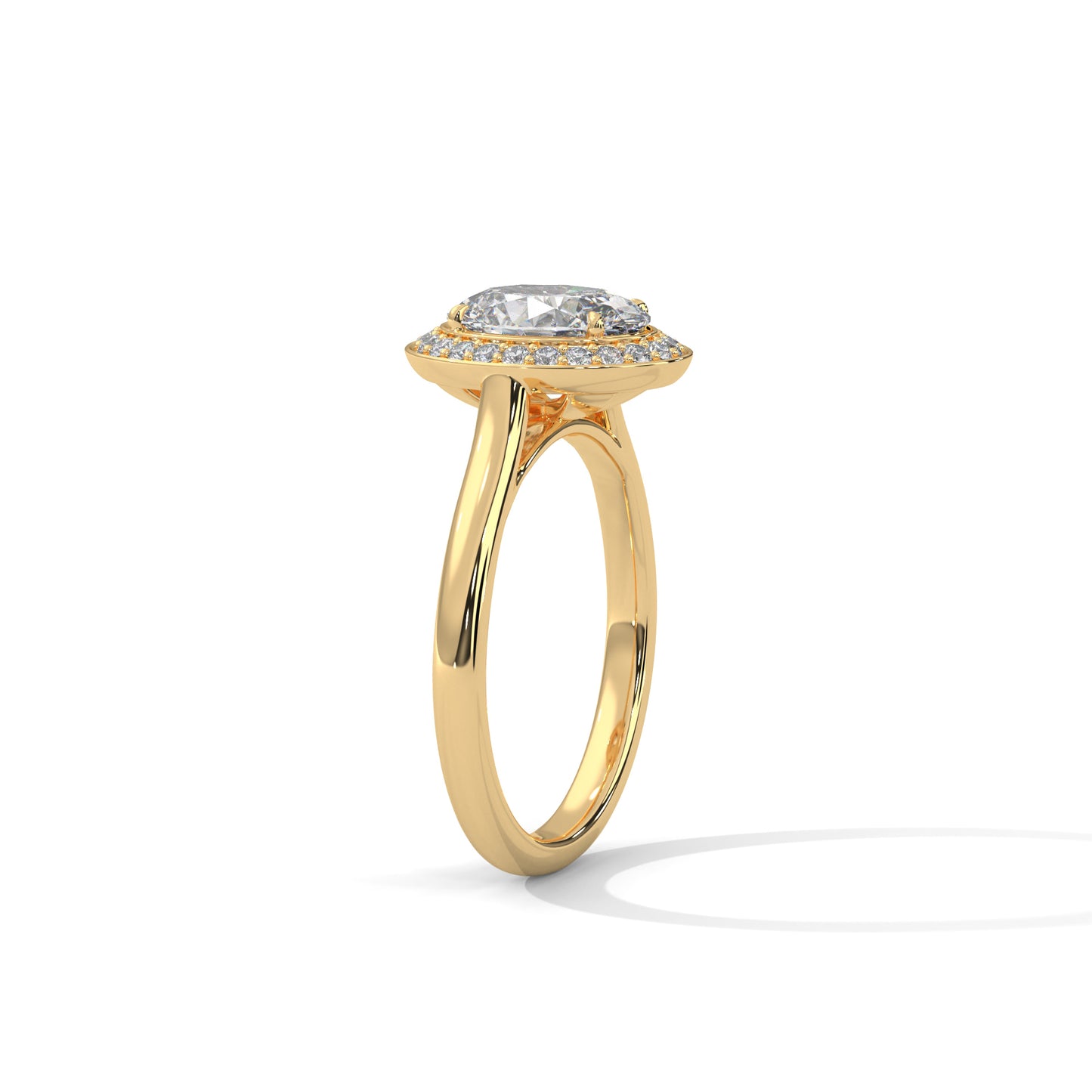 2 ct Oval E VVS2 Lab-Grown Diamond Engagement Ring, 14K Gold Setting