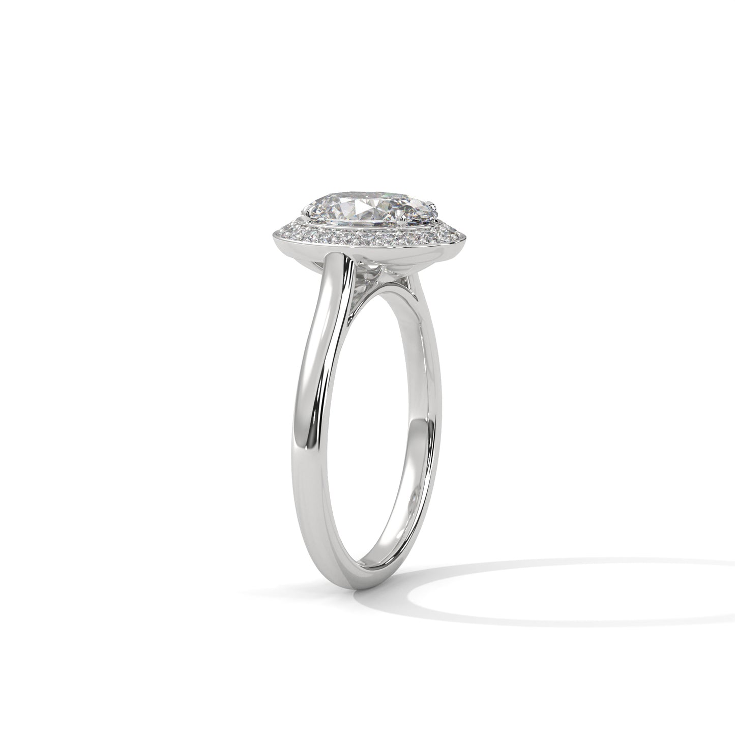 2 ct Oval E VVS2 Lab-Grown Diamond Engagement Ring, 14K Gold Setting