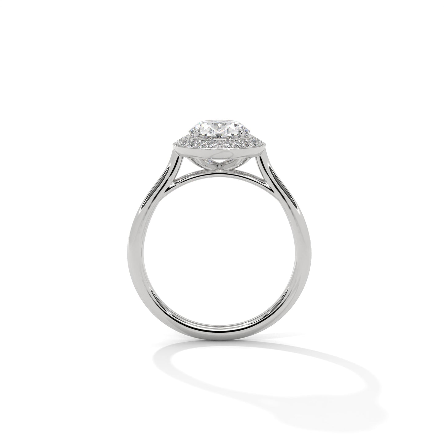 2 ct Oval E VVS2 Lab-Grown Diamond Engagement Ring, 14K Gold Setting