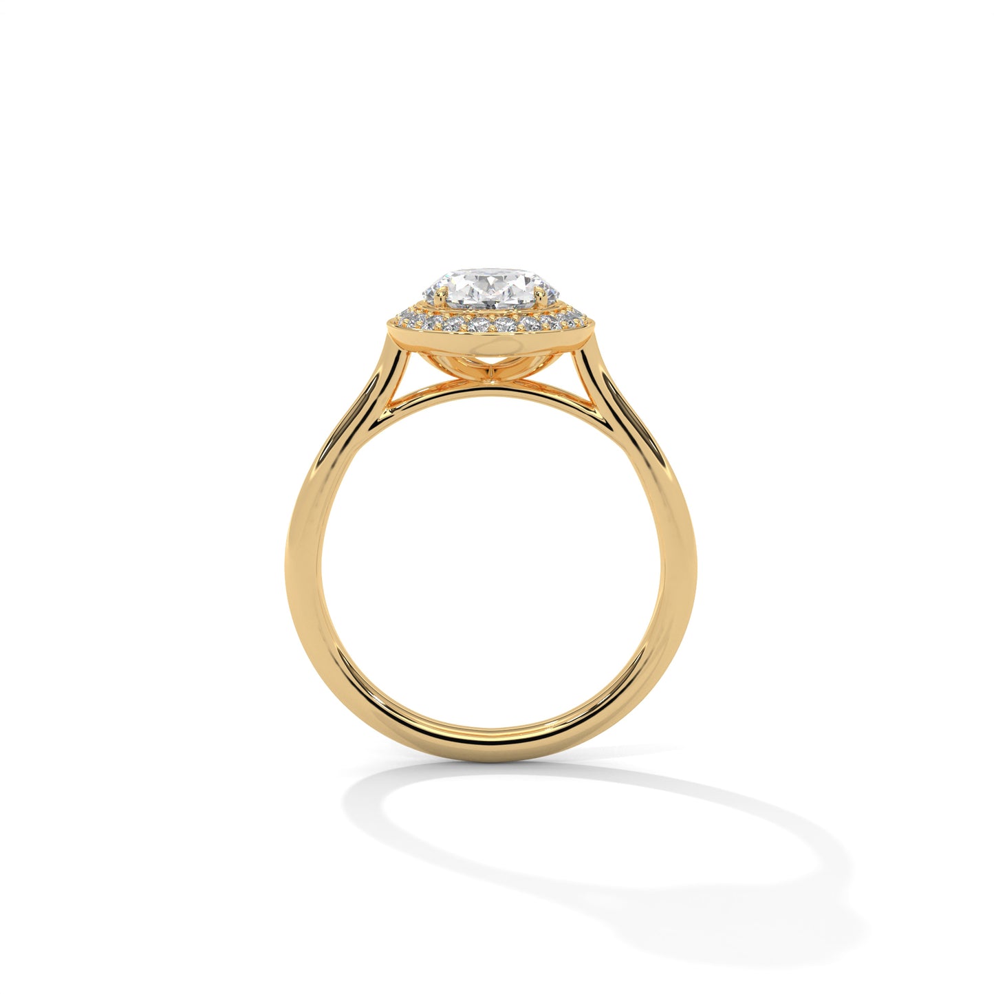2 ct Oval E VVS2 Lab-Grown Diamond Engagement Ring, 14K Gold Setting