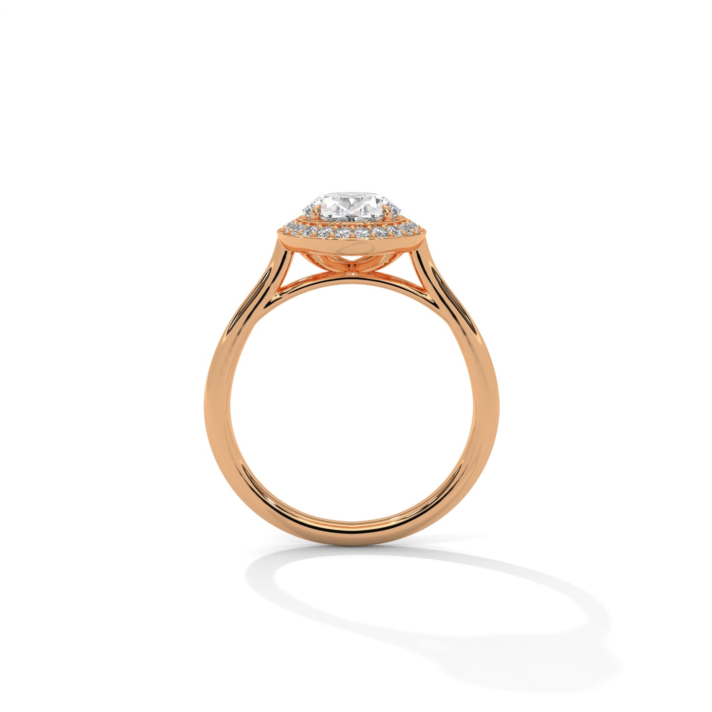 2 ct Oval E VVS2 Lab-Grown Diamond Engagement Ring, 14K Gold Setting