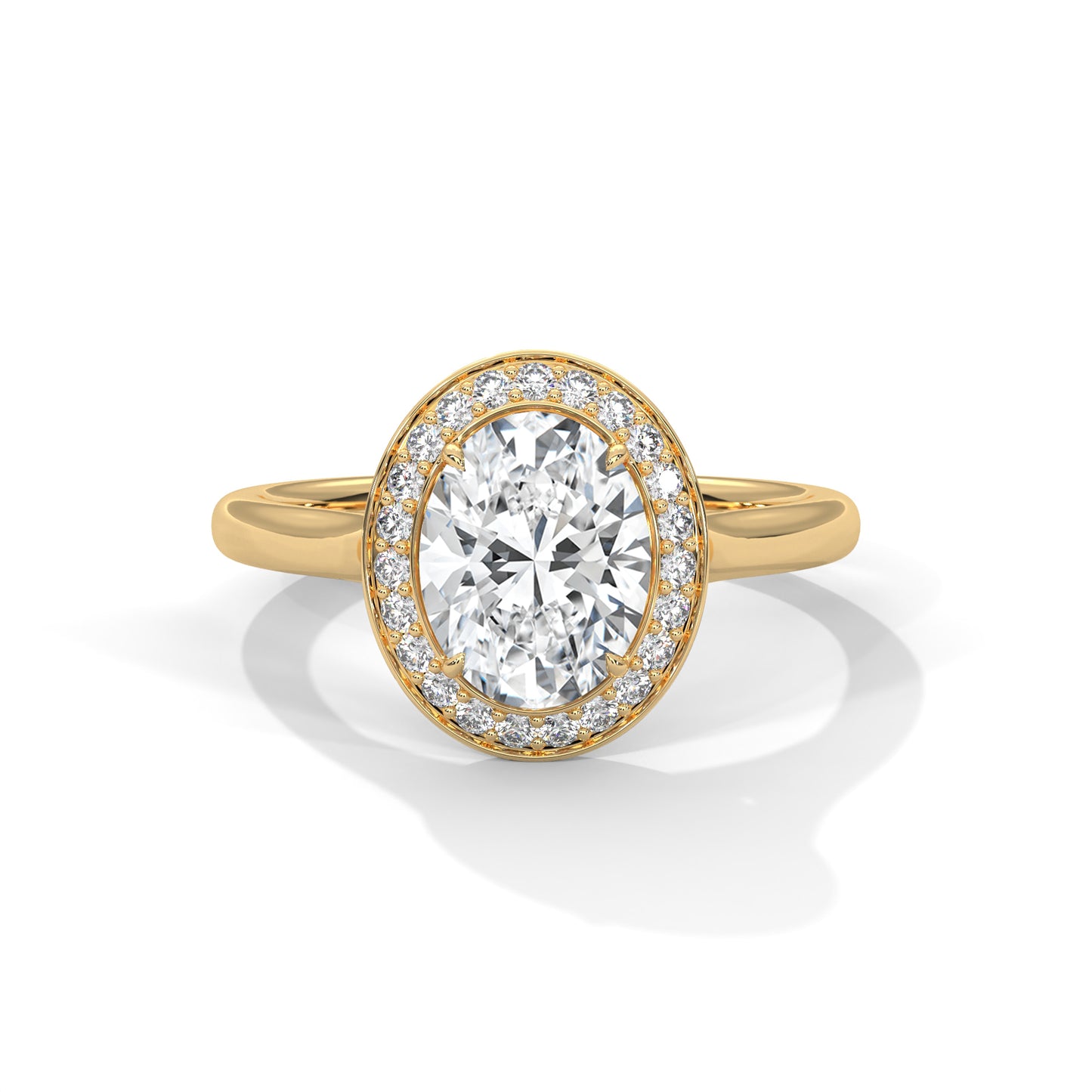 2 ct Oval E VVS2 Lab-Grown Diamond Engagement Ring, 14K Gold Setting