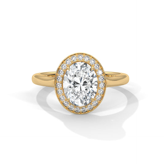 2 ct Oval E VVS2 Lab-Grown Diamond Engagement Ring, 14K Gold Setting