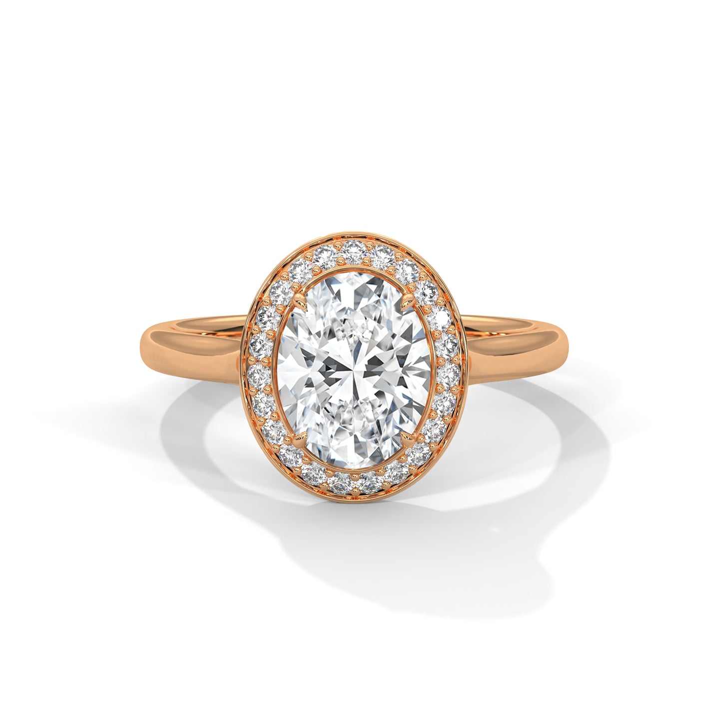 2 ct Oval E VVS2 Lab-Grown Diamond Engagement Ring, 14K Gold Setting