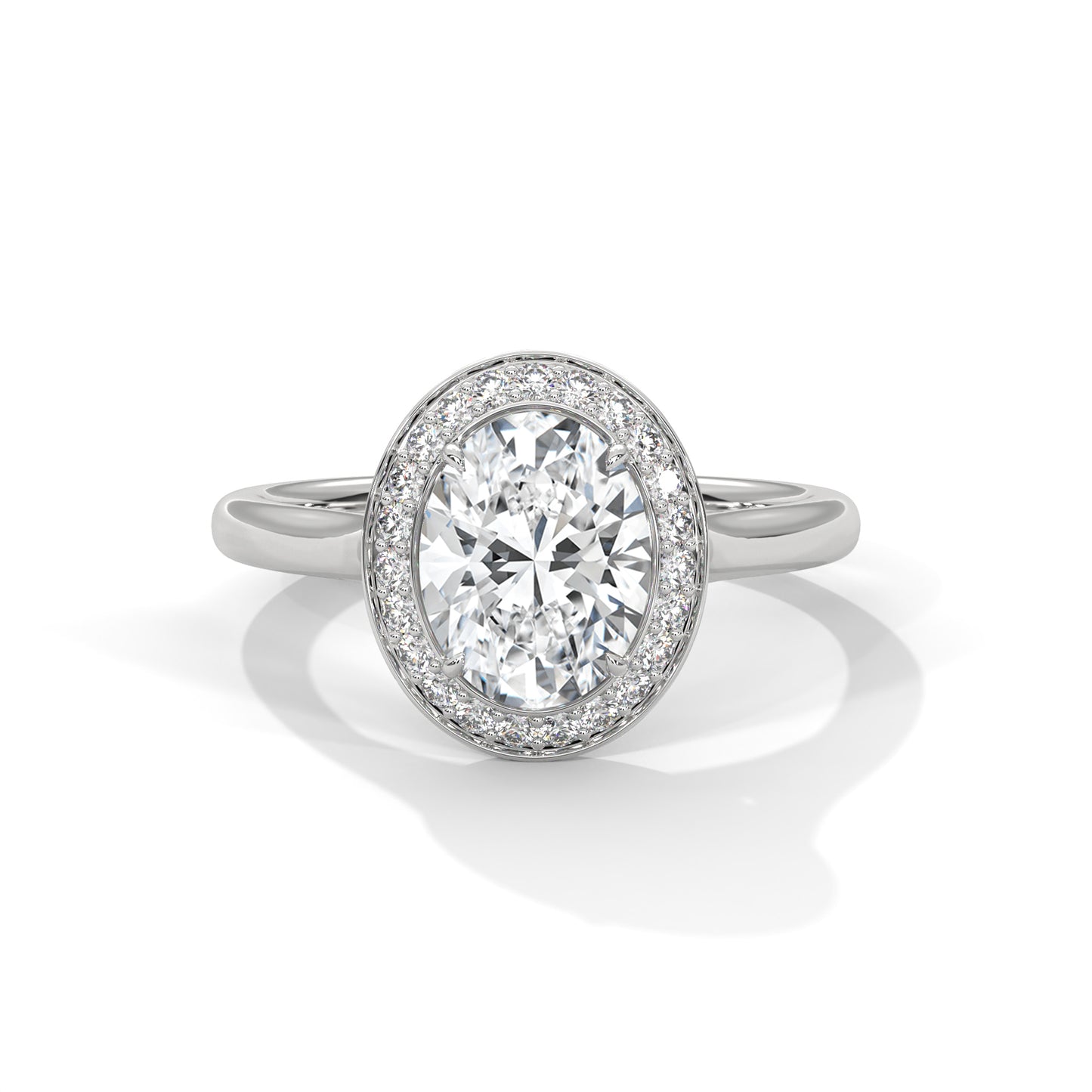2 ct Oval E VVS2 Lab-Grown Diamond Engagement Ring, 14K Gold Setting