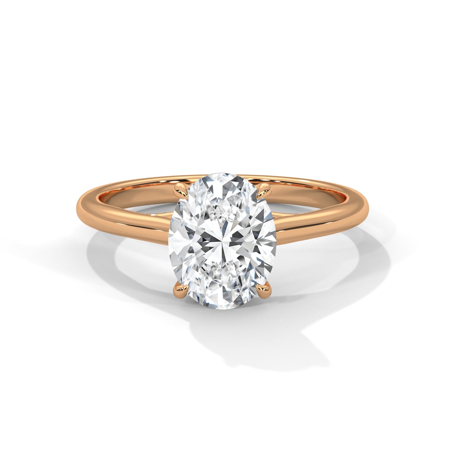 2ct Oval Lab-Grown Diamond Engagement Ring, E - VVS2 Diamond Solitaire Ring
