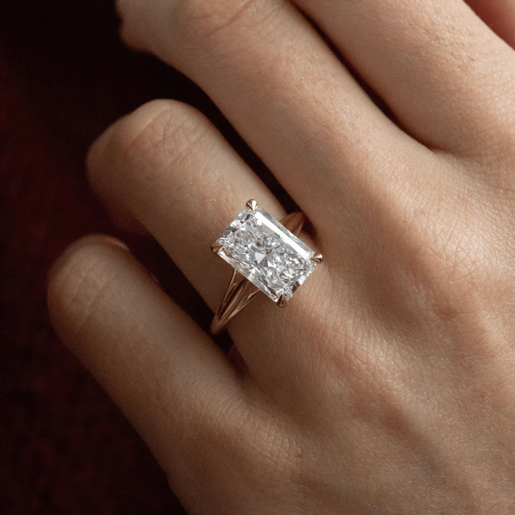 5.50 Carat Radiant Cut Lab Grown Diamond Engagement Ring in Yellow Gold – Vivienne