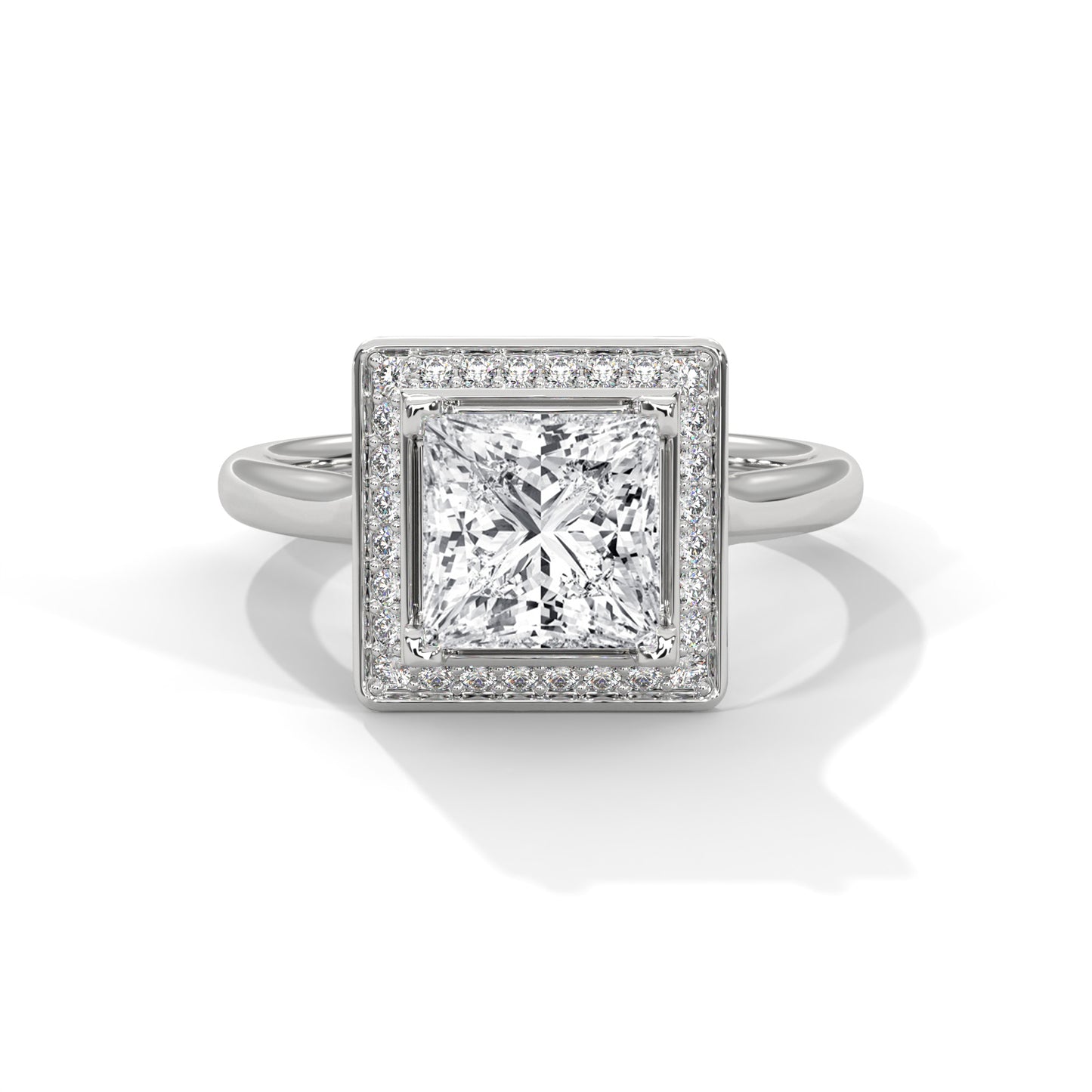 2 CT Princess E VVS2 Lab-Grown Diamond Engagement Ring, Ring for Her 2