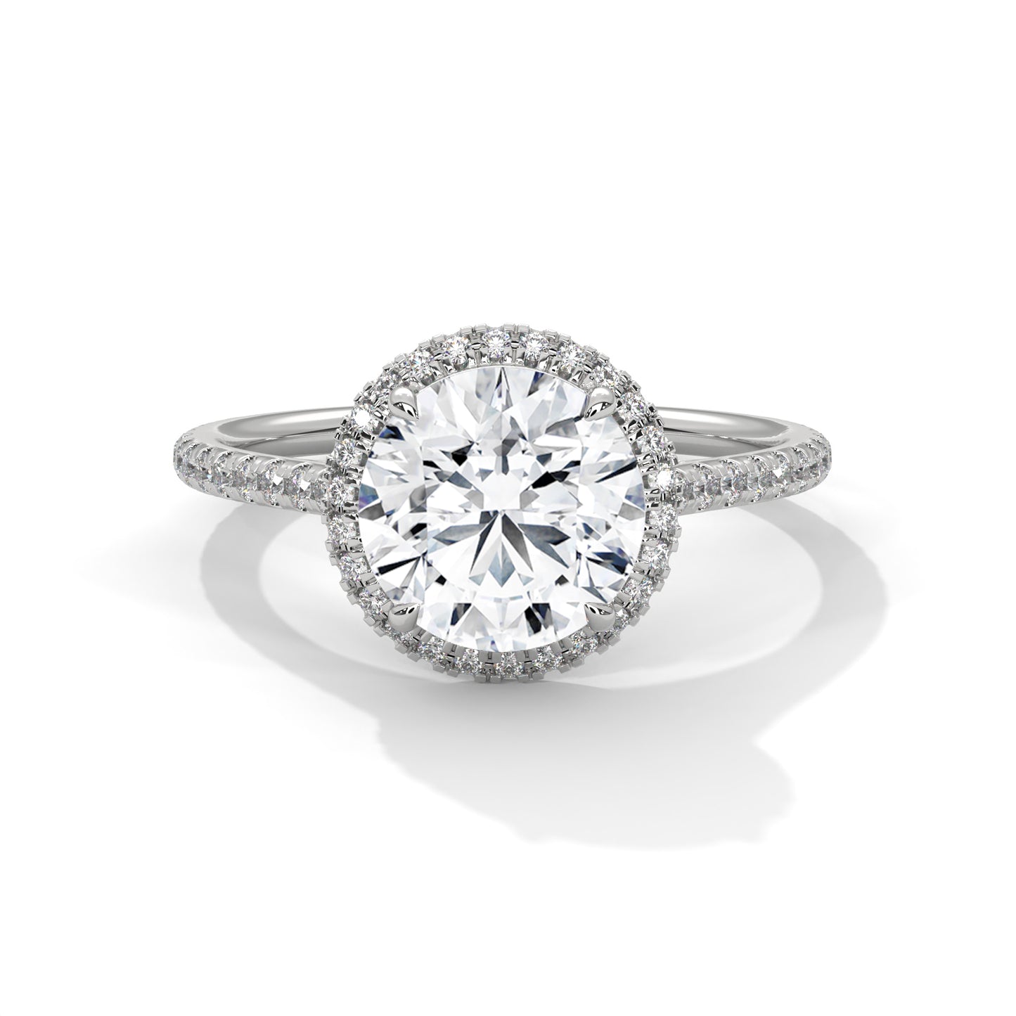 3 CT Round E-VVS2 Lab-Grown Diamond Engagement Ring, Wedding Ring
