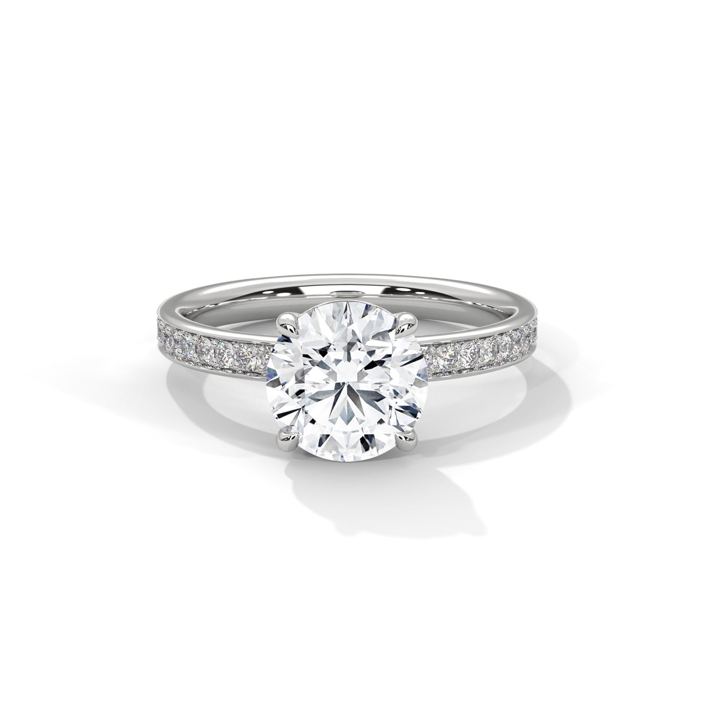 1 CT Round E VVS2 Lab-Grown Diamond Engagement Ring, Timeless Design