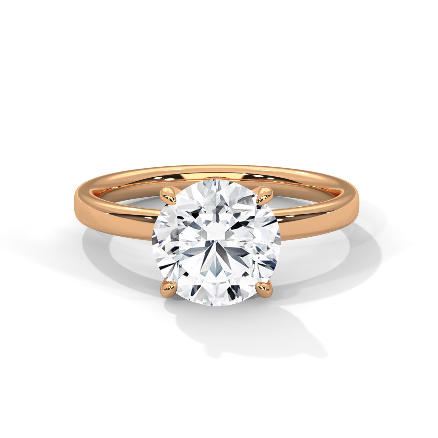1 CT Round E VVS2 Lab-Grown Diamond Engagement Ring, 4 Claw Prong