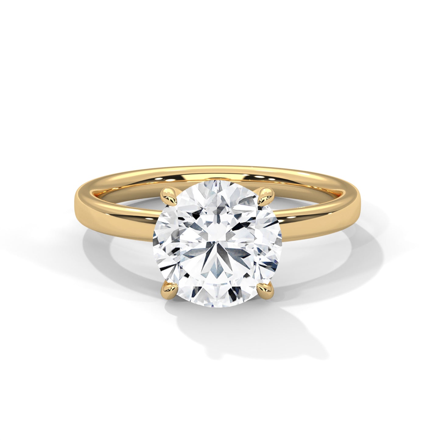 1 CT Round E VVS2 Lab-Grown Diamond Engagement Ring, 4 Claw Prong