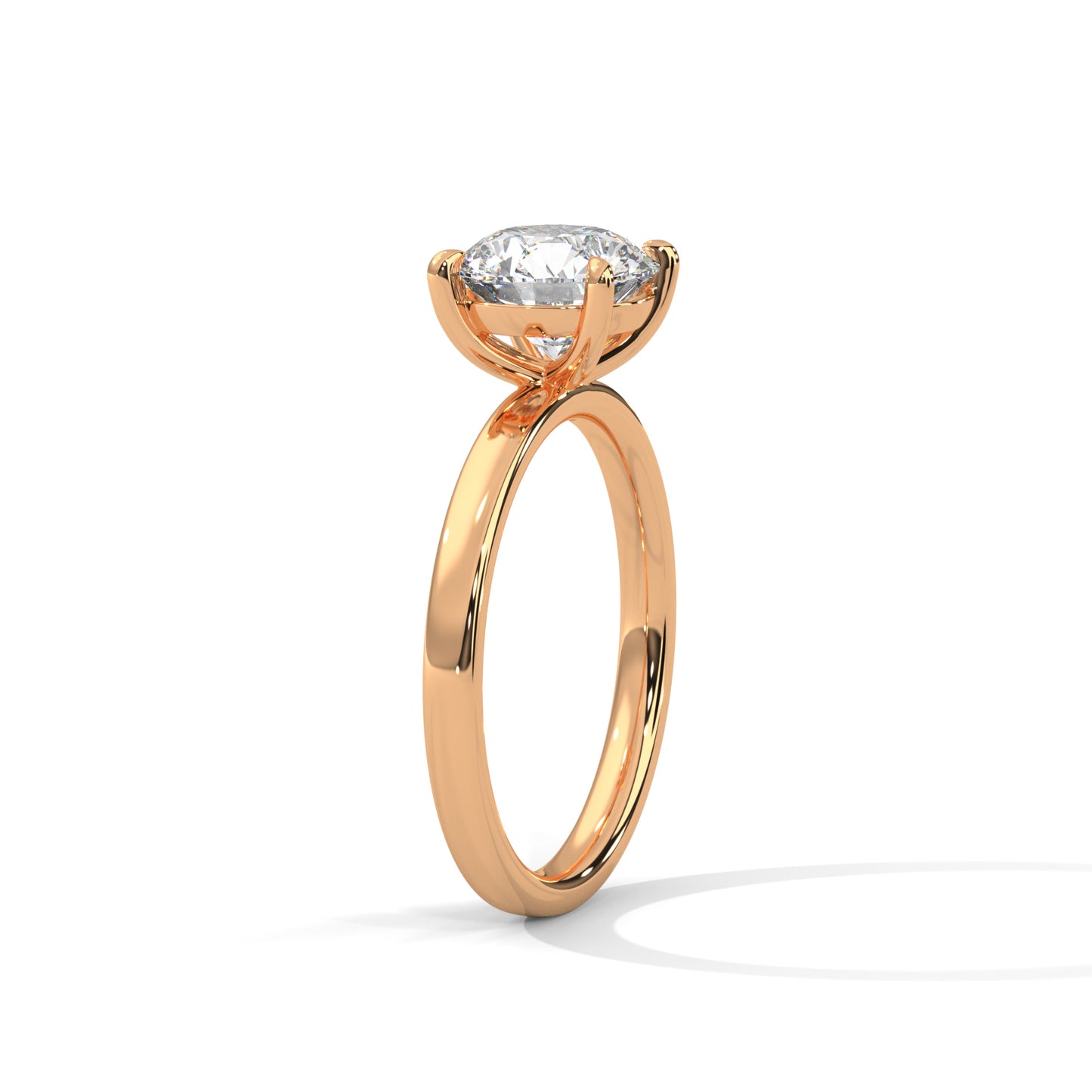 1 CT Round E VVS2 Lab-Grown Diamond Engagement Ring, 4 Claw Prong