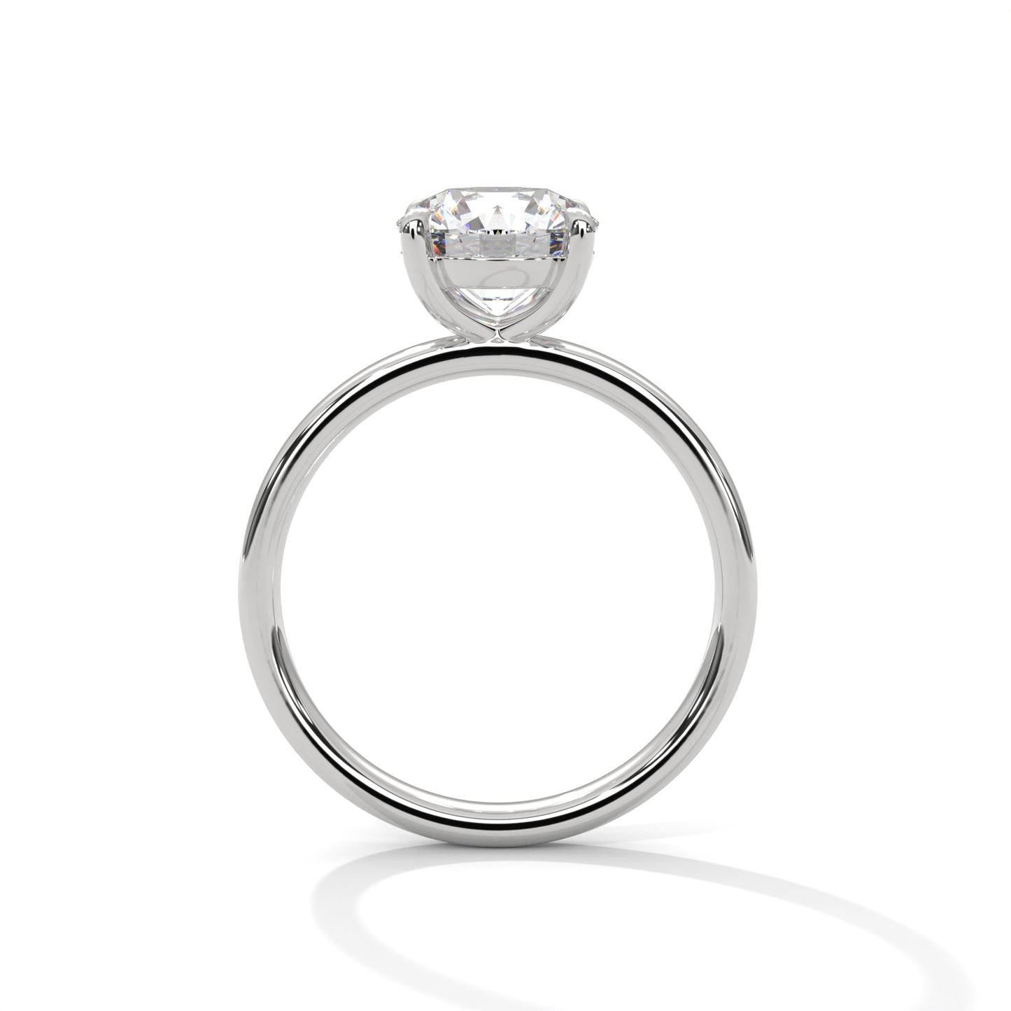 1 CT Round E VVS2 Lab-Grown Diamond Engagement Ring, 4 Claw Prong