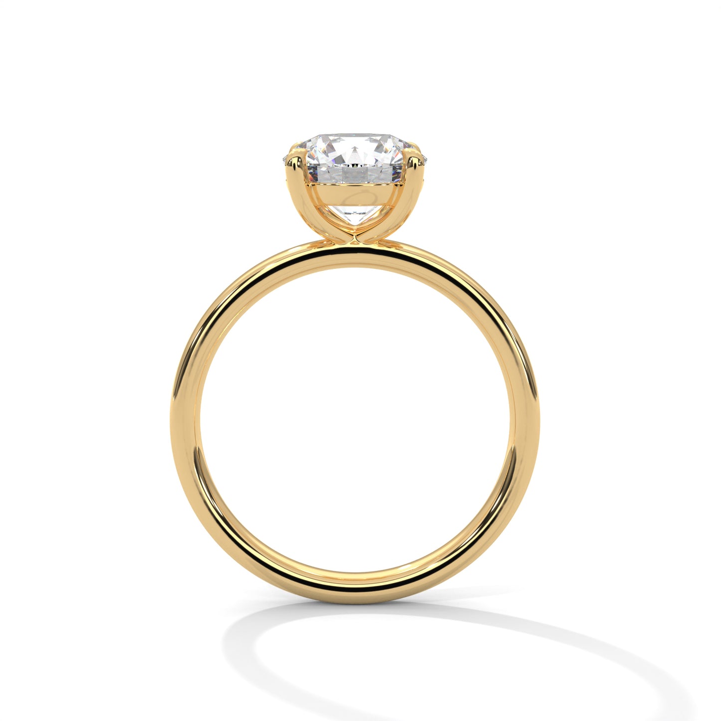 1 CT Round E VVS2 Lab-Grown Diamond Engagement Ring, 4 Claw Prong