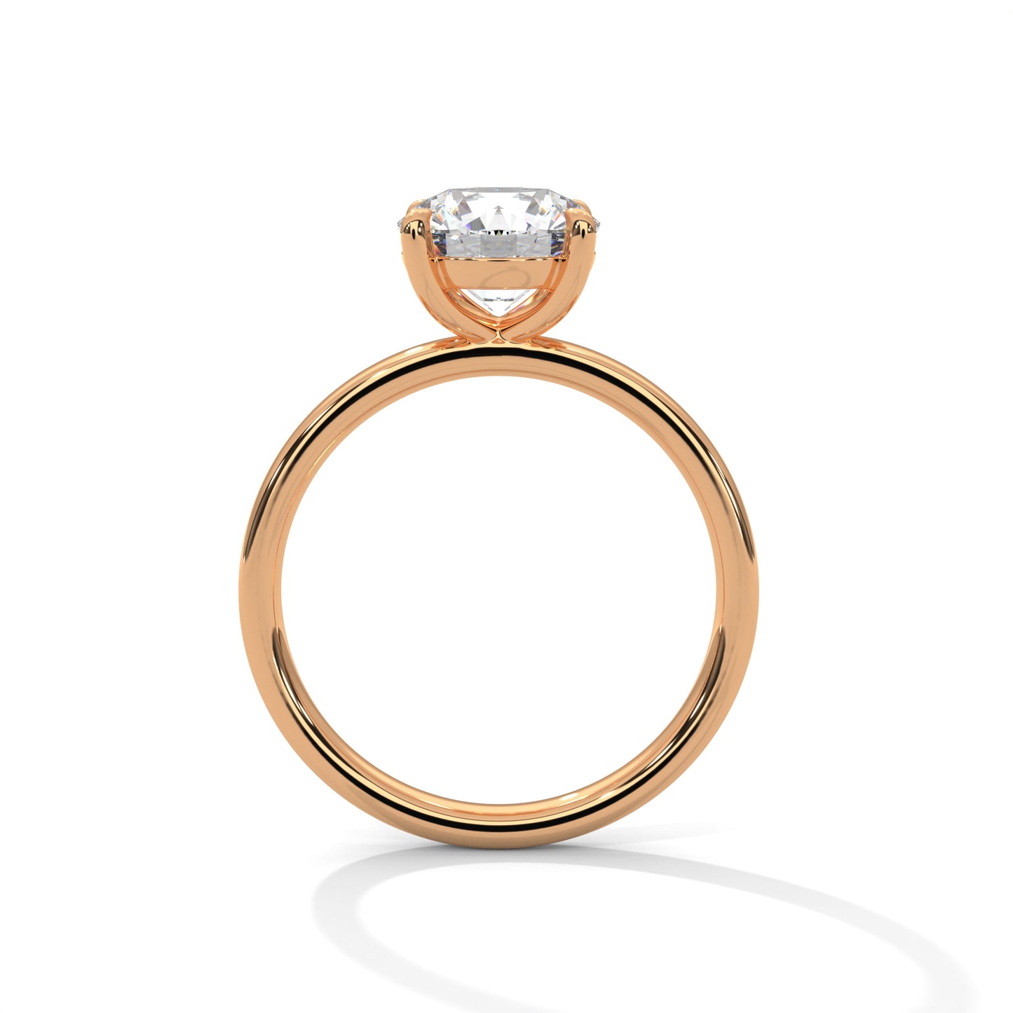 1 CT Round E VVS2 Lab-Grown Diamond Engagement Ring, 4 Claw Prong