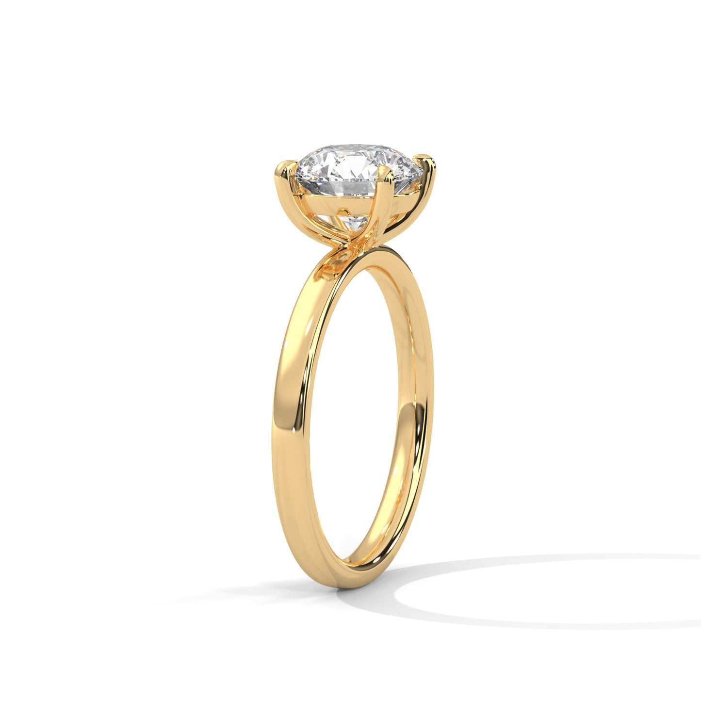1 CT Round E VVS2 Lab-Grown Diamond Engagement Ring, 4 Claw Prong