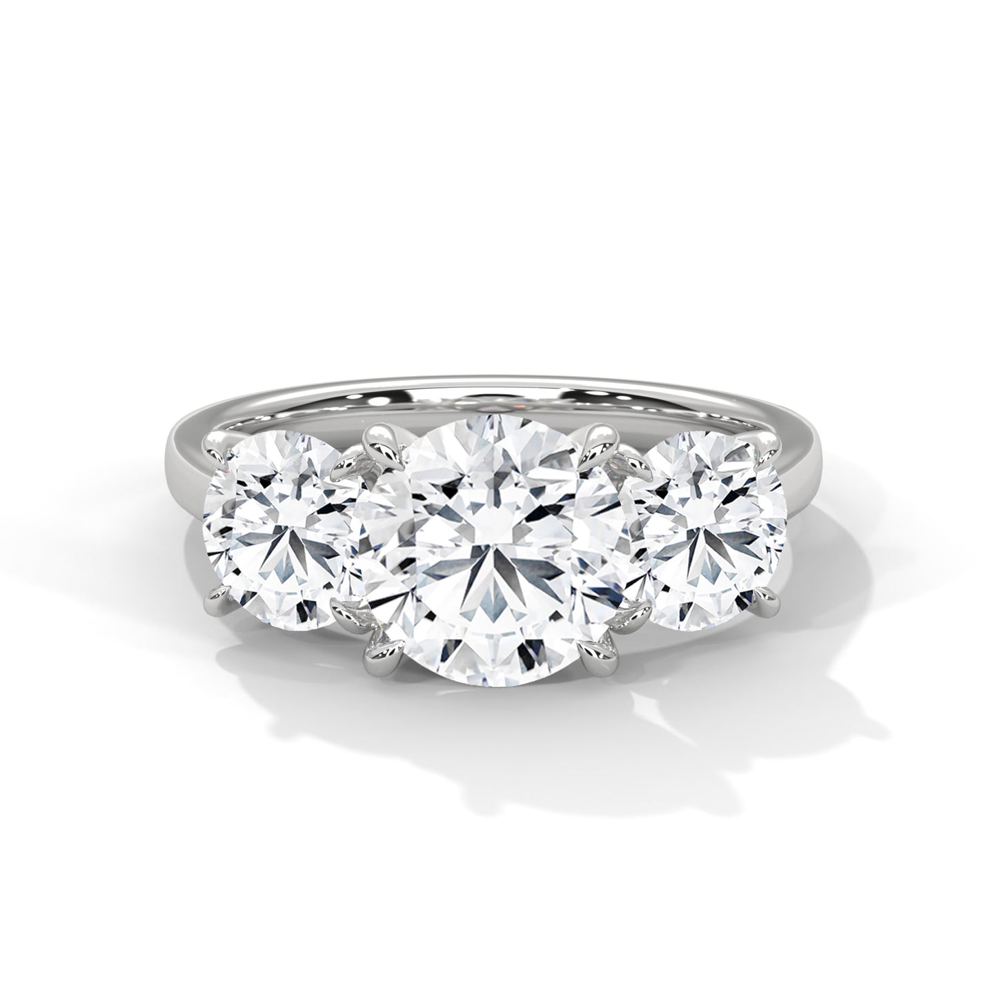 3 TCW Round E VVS2 Lab-Grown Diamond Engagement Ring, Triology Round Ring
