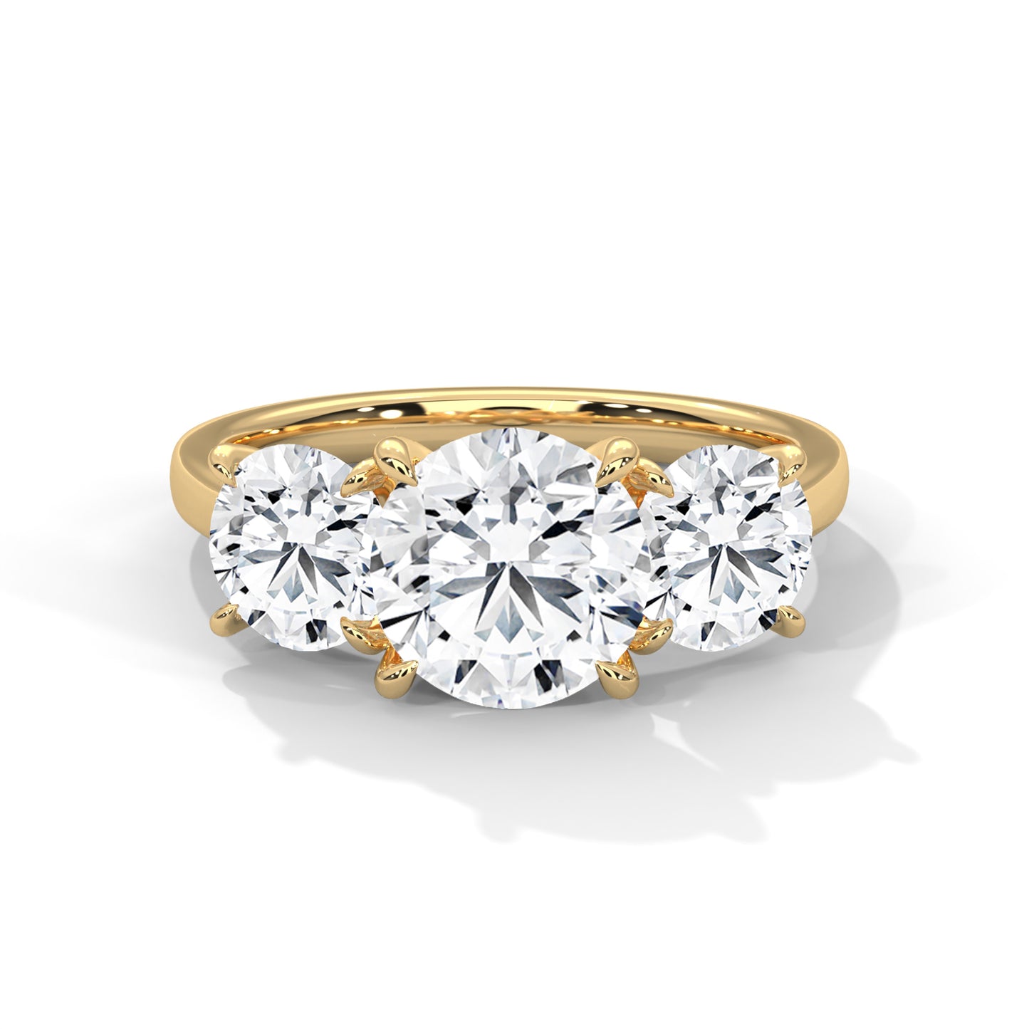 3 TCW Round E VVS2 Lab-Grown Diamond Engagement Ring, Triology Round Ring