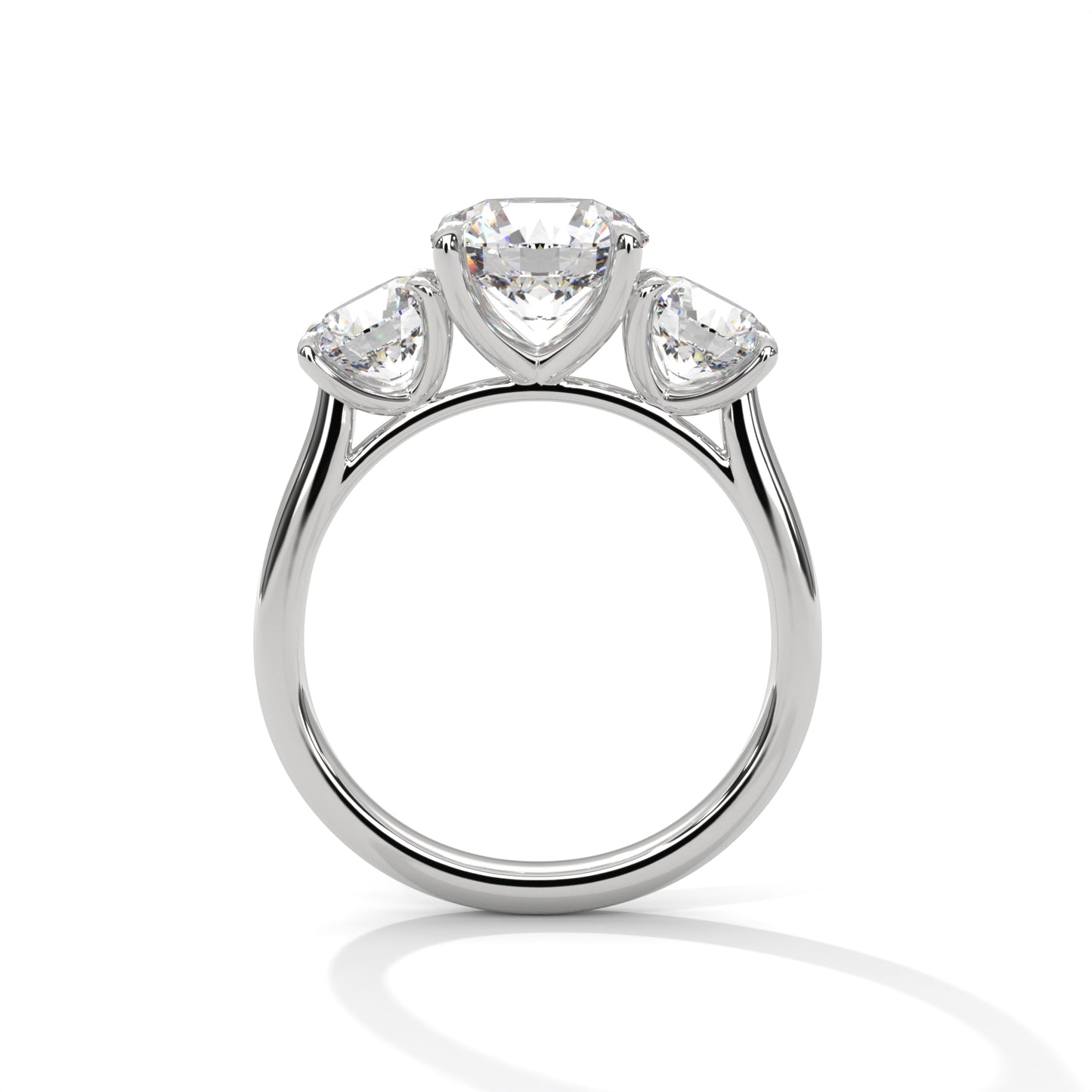 3 TCW Round E VVS2 Lab-Grown Diamond Engagement Ring, Triology Round Ring