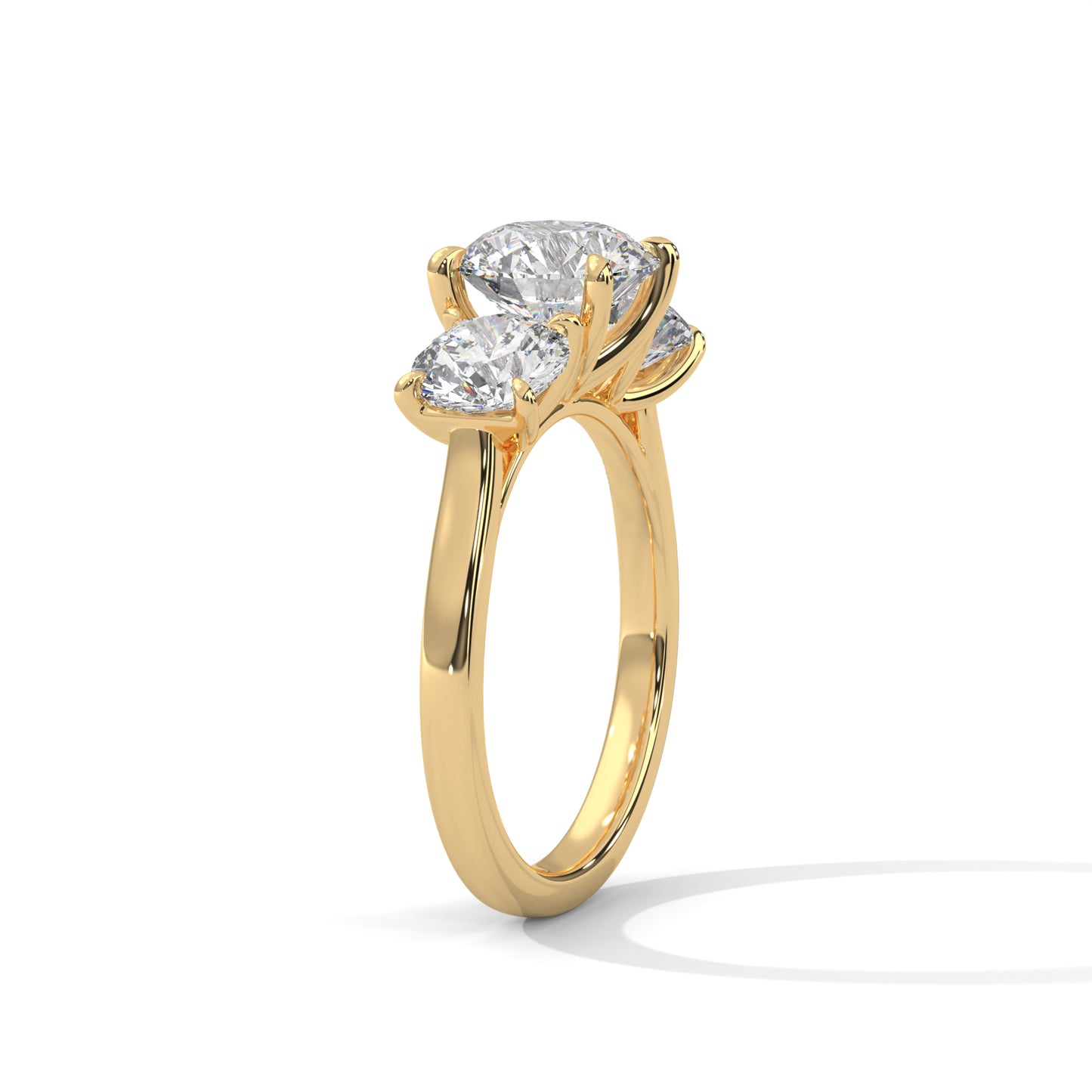 3 TCW Round E VVS2 Lab-Grown Diamond Engagement Ring, Triology Round Ring