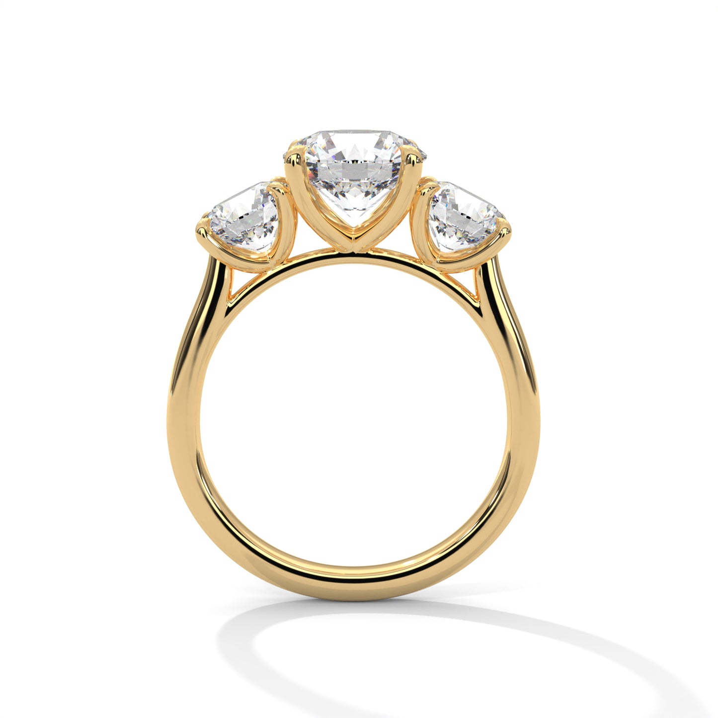 3 TCW Round E VVS2 Lab-Grown Diamond Engagement Ring, Triology Round Ring