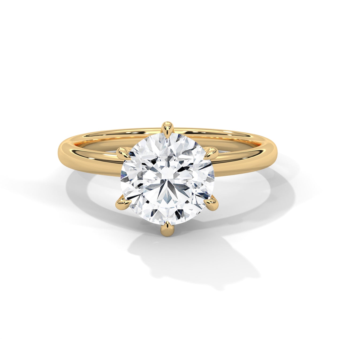 2 CT Round E VVS2 Lab-Grown Diamond Engagement Ring, Solitaire Ring For Her
