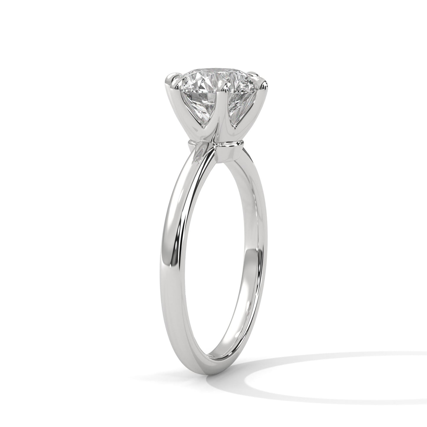 2 CT Round E VVS2 Lab-Grown Diamond Engagement Ring, Solitaire Ring For Her
