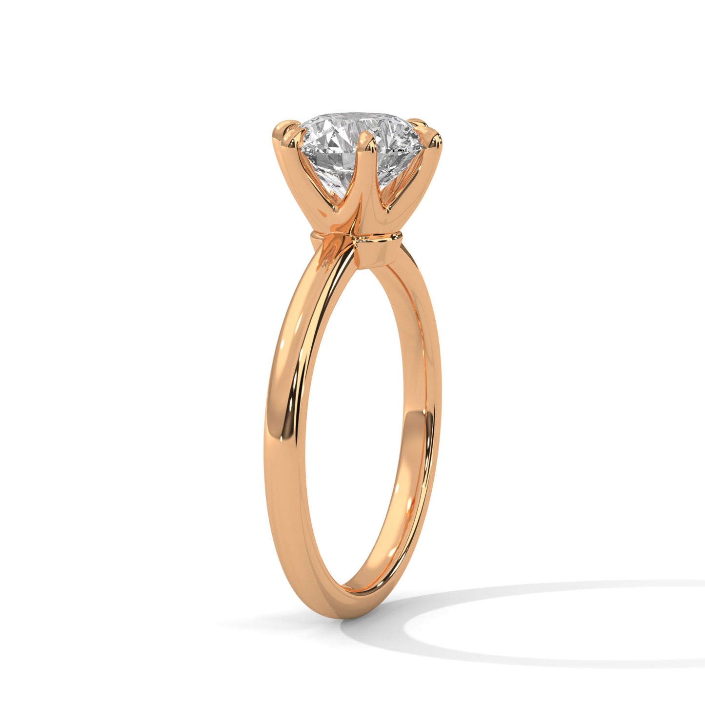 2 CT Round E VVS2 Lab-Grown Diamond Engagement Ring, Solitaire Ring For Her