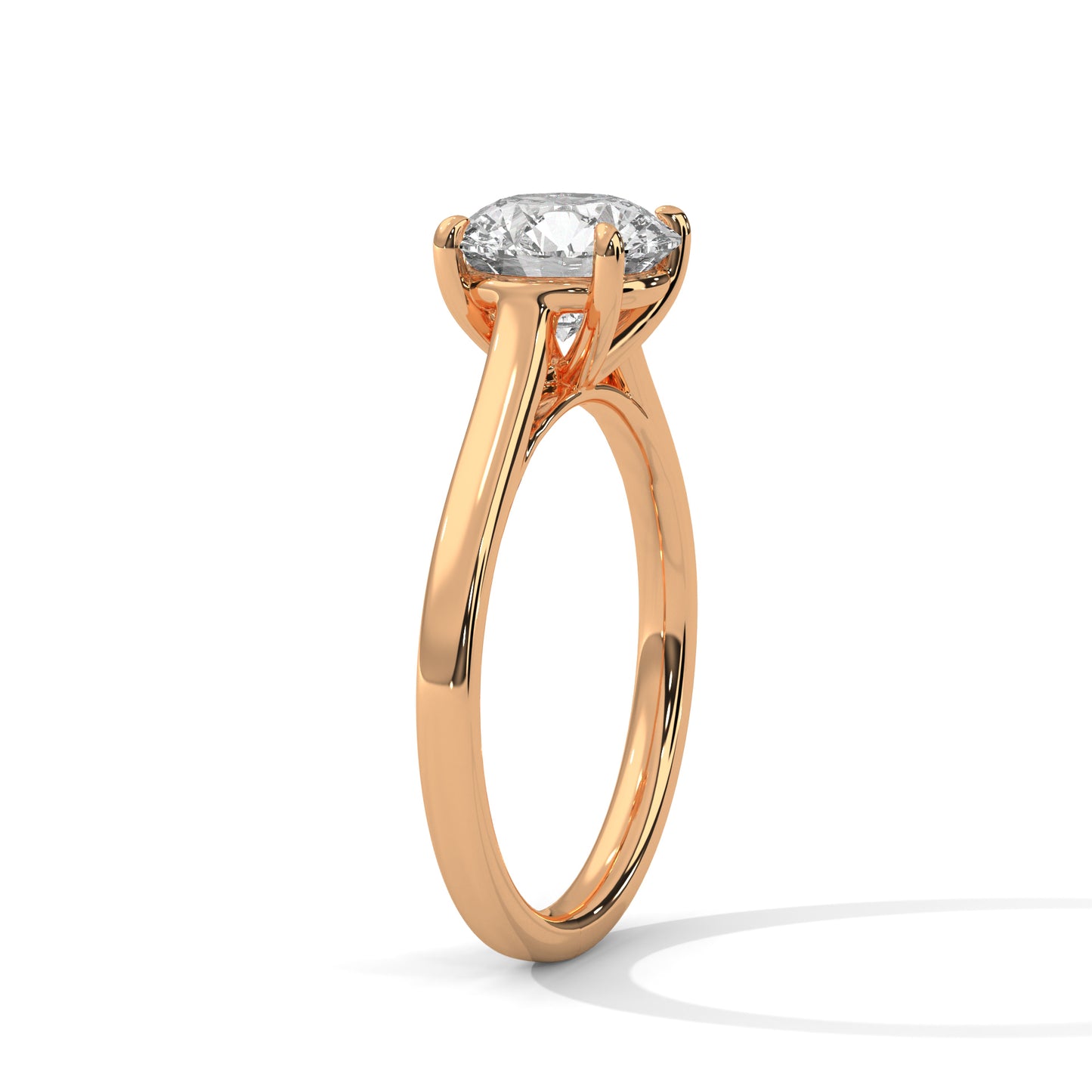 2 Carat Round E VVS2 Lab-Grown Diamond Solitaire Engagement Ring, 14K Gold