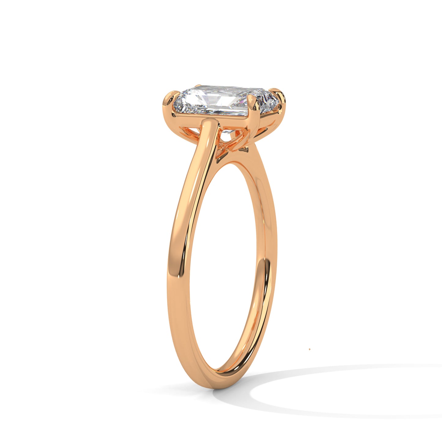 3 CT Emerald E-VVS2 Lab-Grown Diamond Engagement Ring