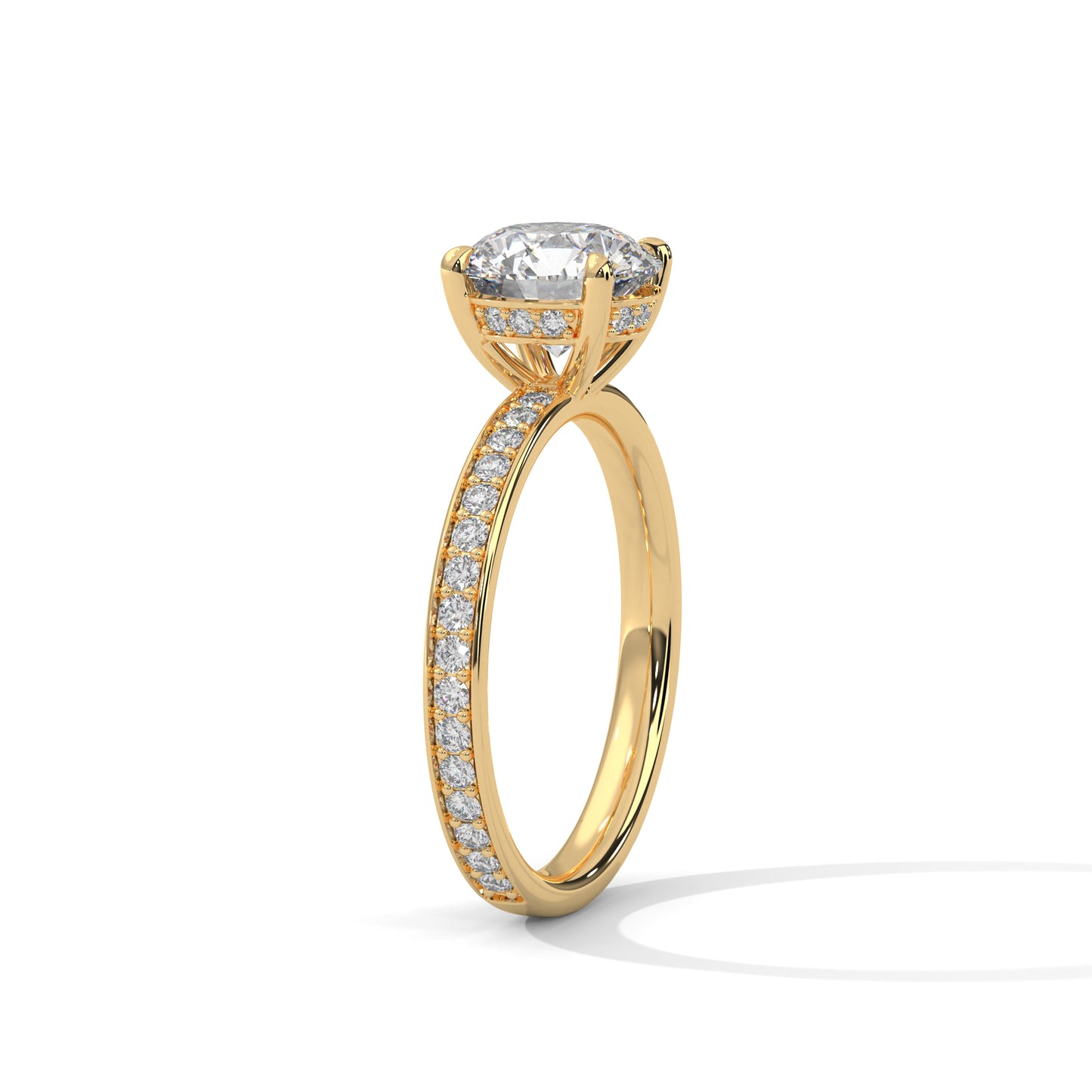 1 CT Round E VVS2 Lab-Grown Diamond Engagement Ring, Timeless Design