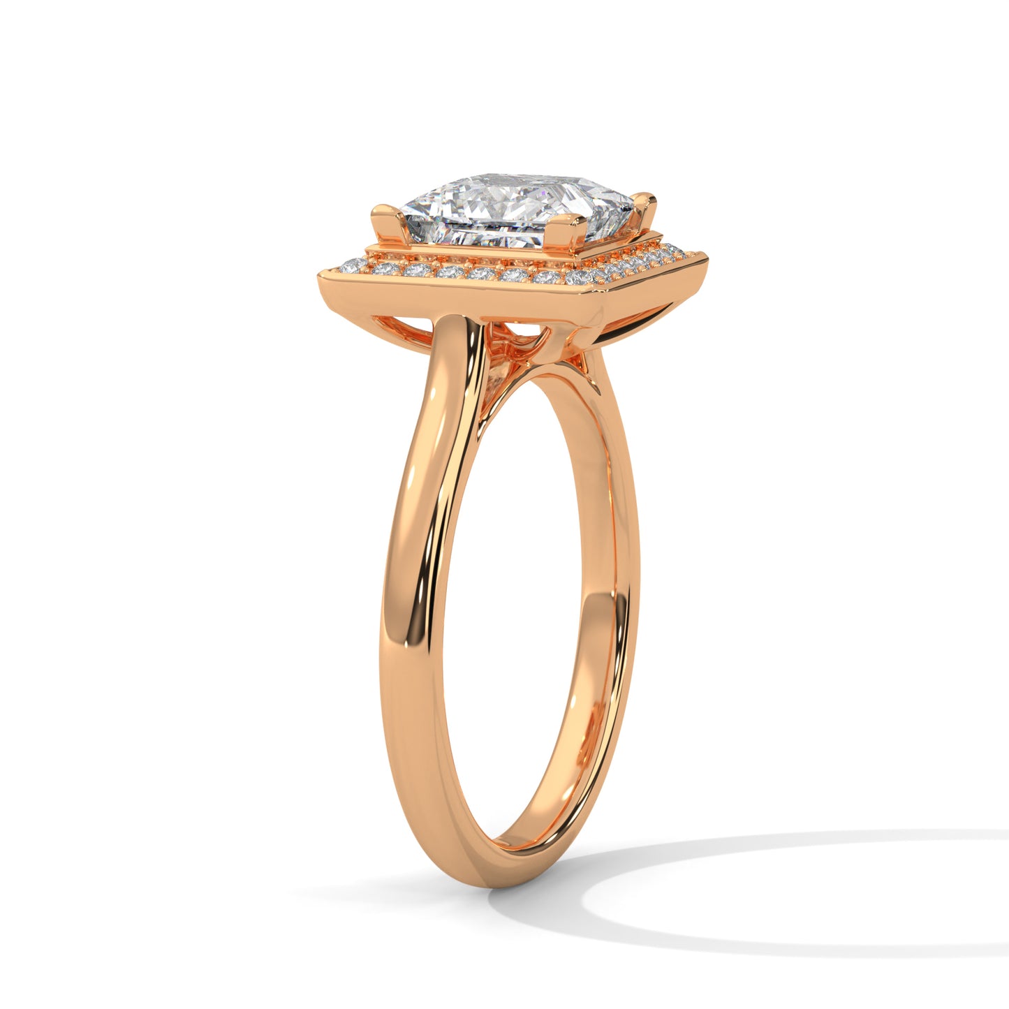 2 CT Princess E VVS2 Lab-Grown Diamond Engagement Ring, Ring for Her