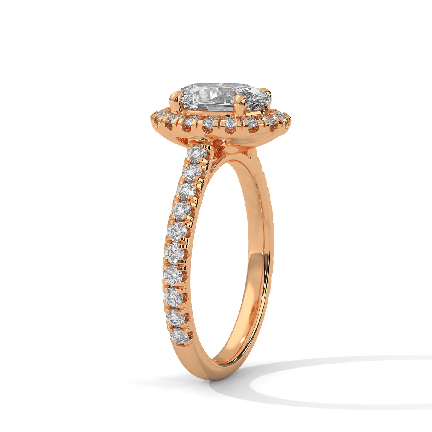 2 Carat Oval Lab-Grown Diamond Engagement Ring, E - VVS2 Diamond, 14K Gold Setting